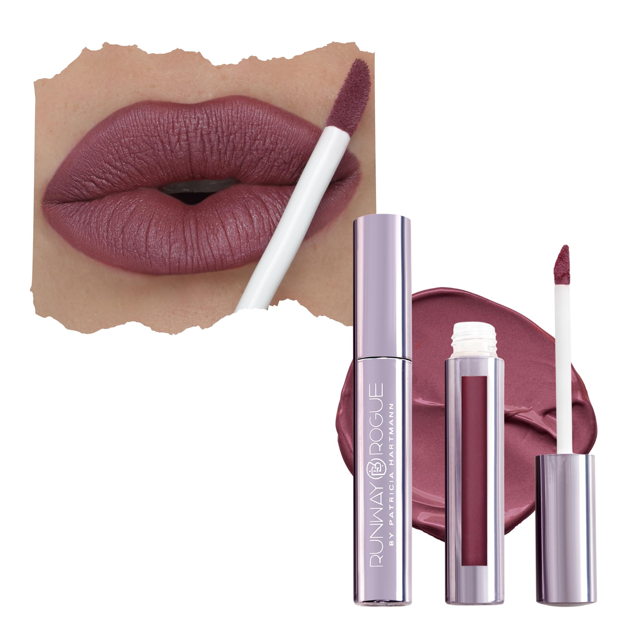 Runway Rogue Velvet Glam Liquid Lipstick – On Stage Rose-Plum, Almost-Matte