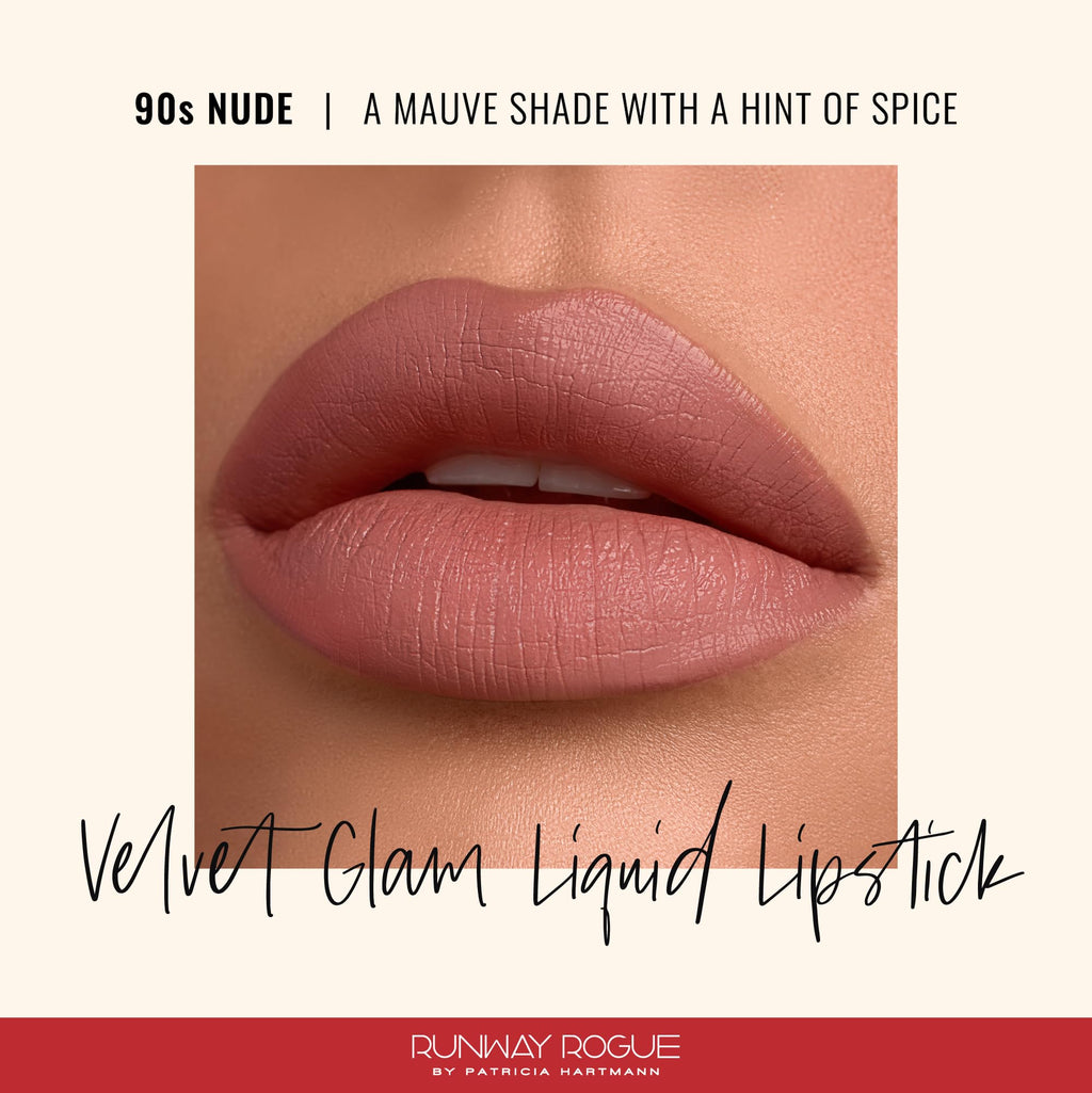 Runway Rogue Velvet Glam Liquid Lipstick – 90s Nude Mauve