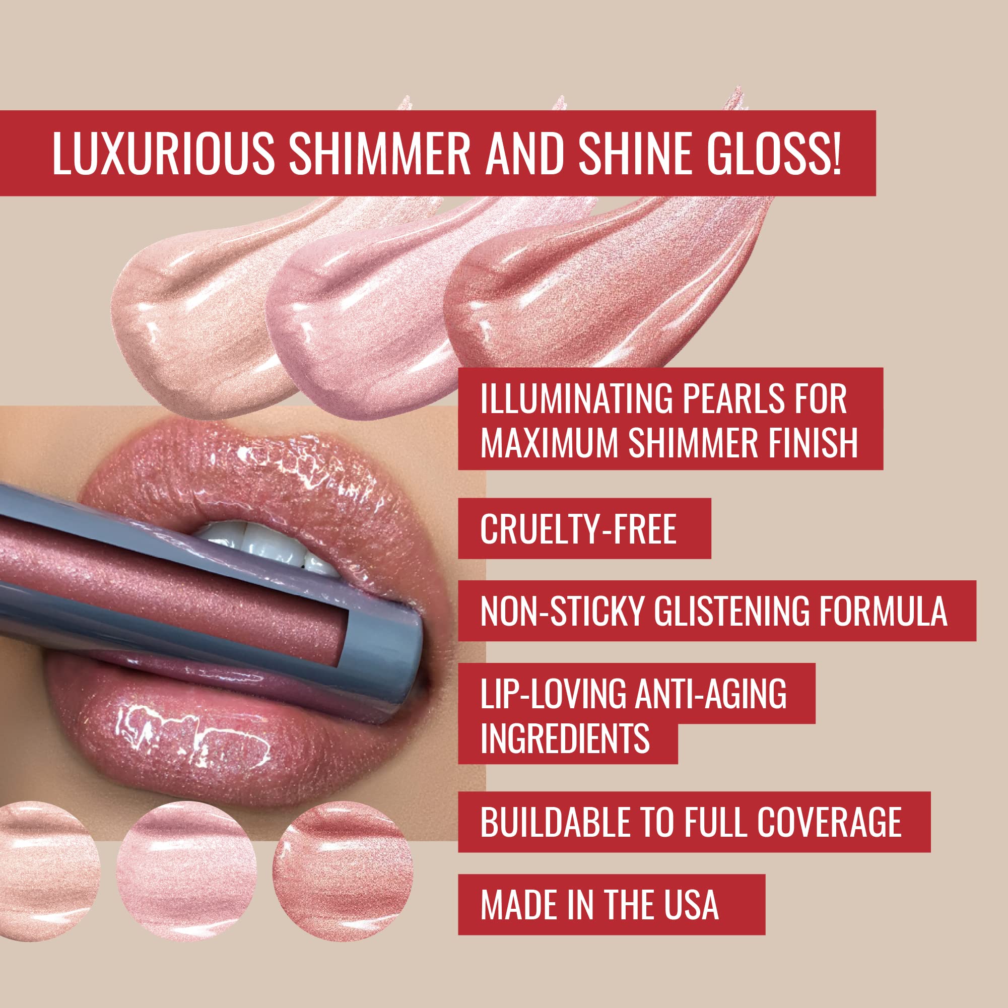 Runway Rogue LuxGloss Lip Gloss Trio - High-Pigment Shimmer Lip Gloss Set