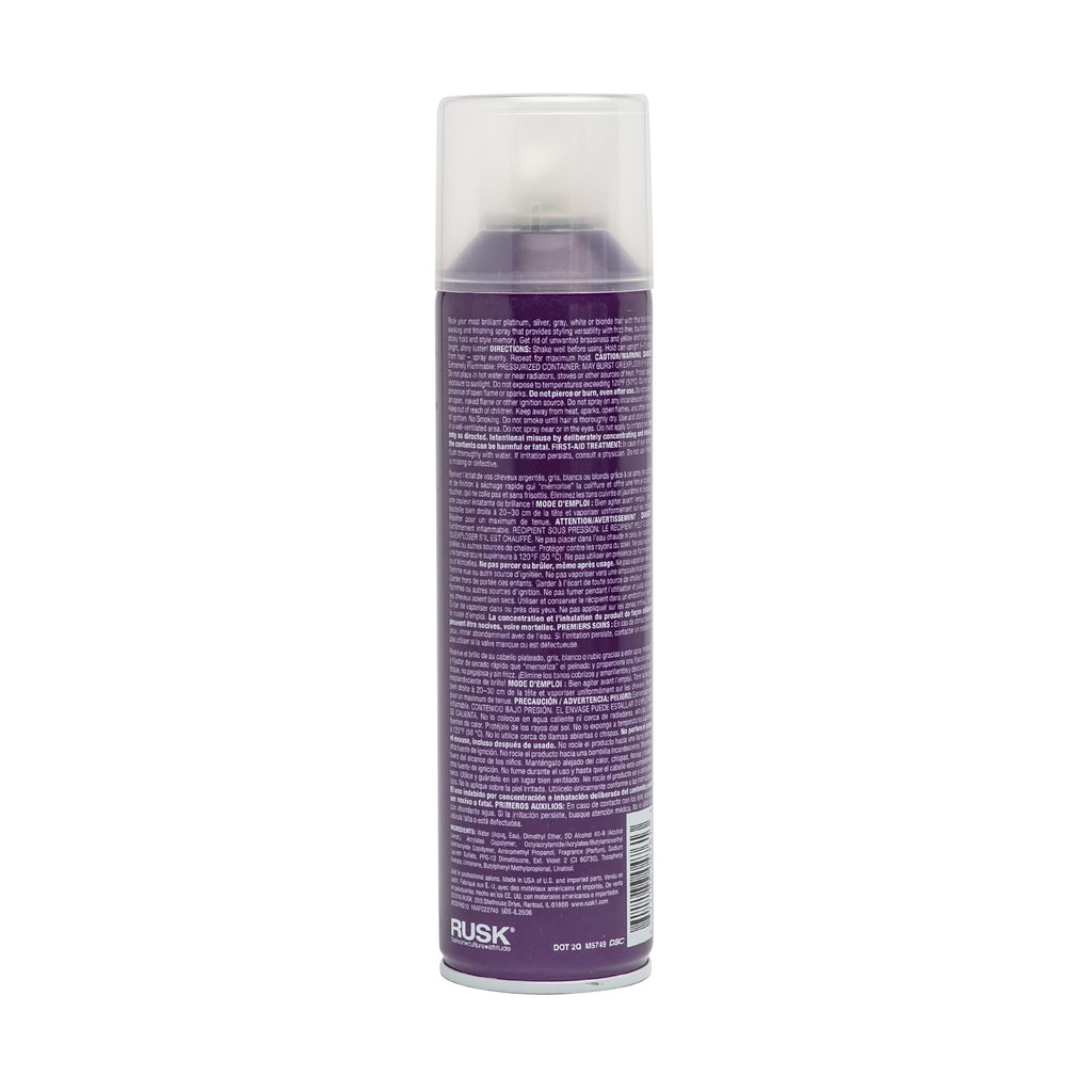 RUSK Deepshine PlatinumX Hairspray – Fast-Drying, Humidity-Resistant Finish (10.2 oz)