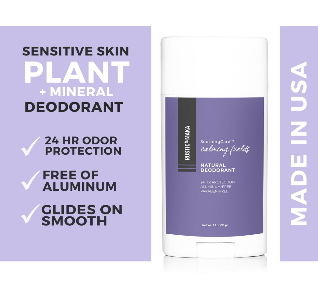 Rustic MAKA Natural Deodorant – Calming Fields | Aluminum-Free, Paraben-Free, Baking Soda-Free | Lavender + Mint | Cruelty-Free | Pack of 2