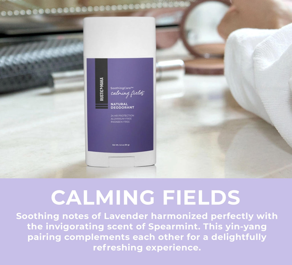 Rustic MAKA Natural Deodorant – Calming Fields | Aluminum-Free, Paraben-Free, Baking Soda-Free | Lavender + Mint | Cruelty-Free | Pack of 2