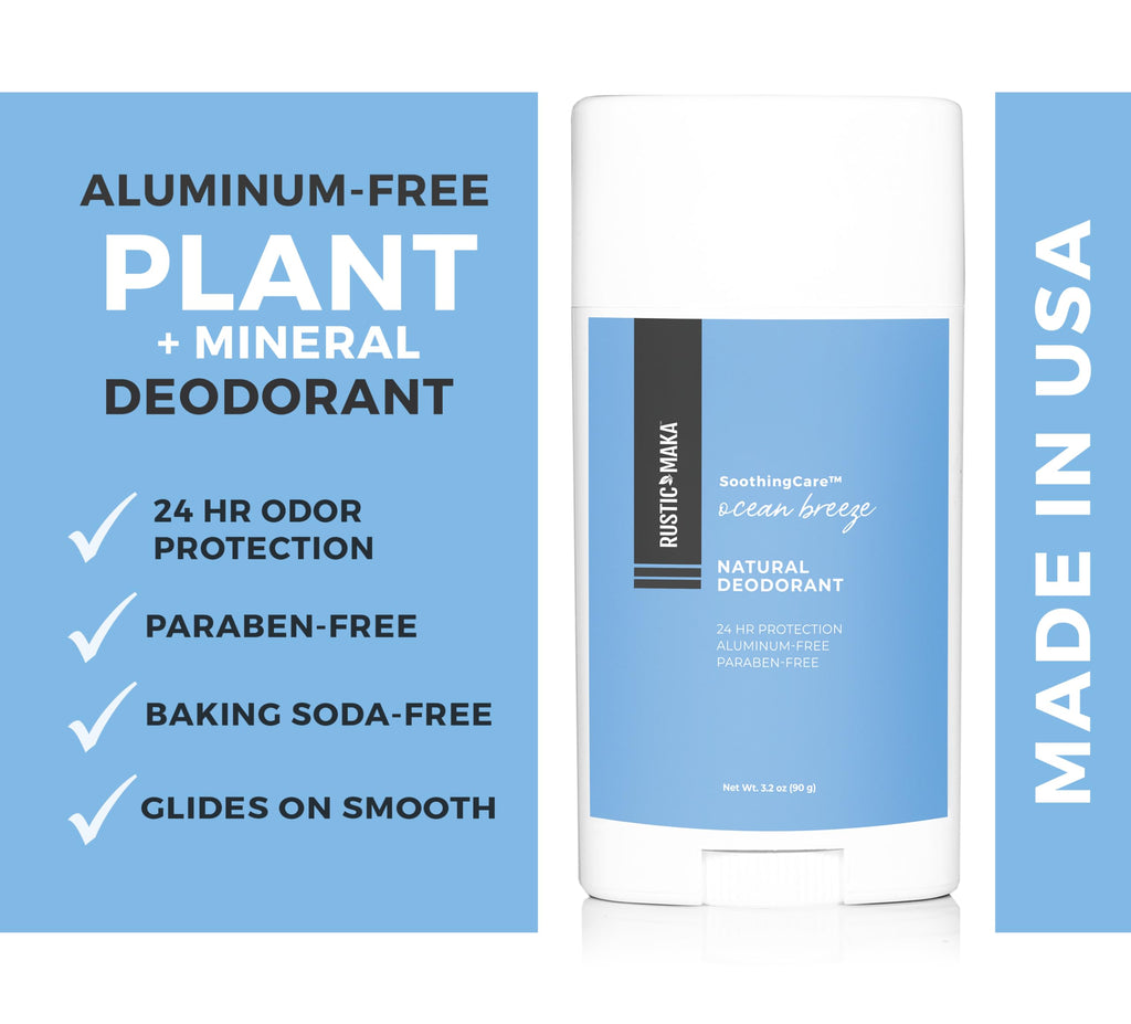 Rustic Maka Ocean Breeze Natural Deodorant for Women – Aluminum, Paraben & Baking Soda Free (Pack of 2)