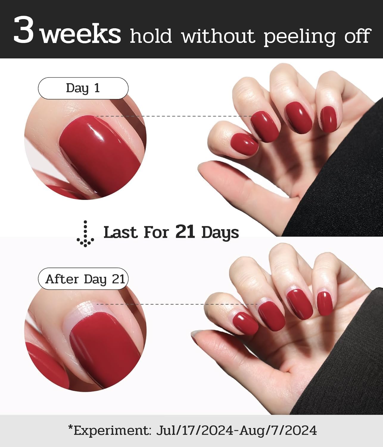 Ruyeefam Nail Polish Strips – No UV Lamp Needed, 22 Pcs Salon Gel Nail Stickers (Moonlight White)
