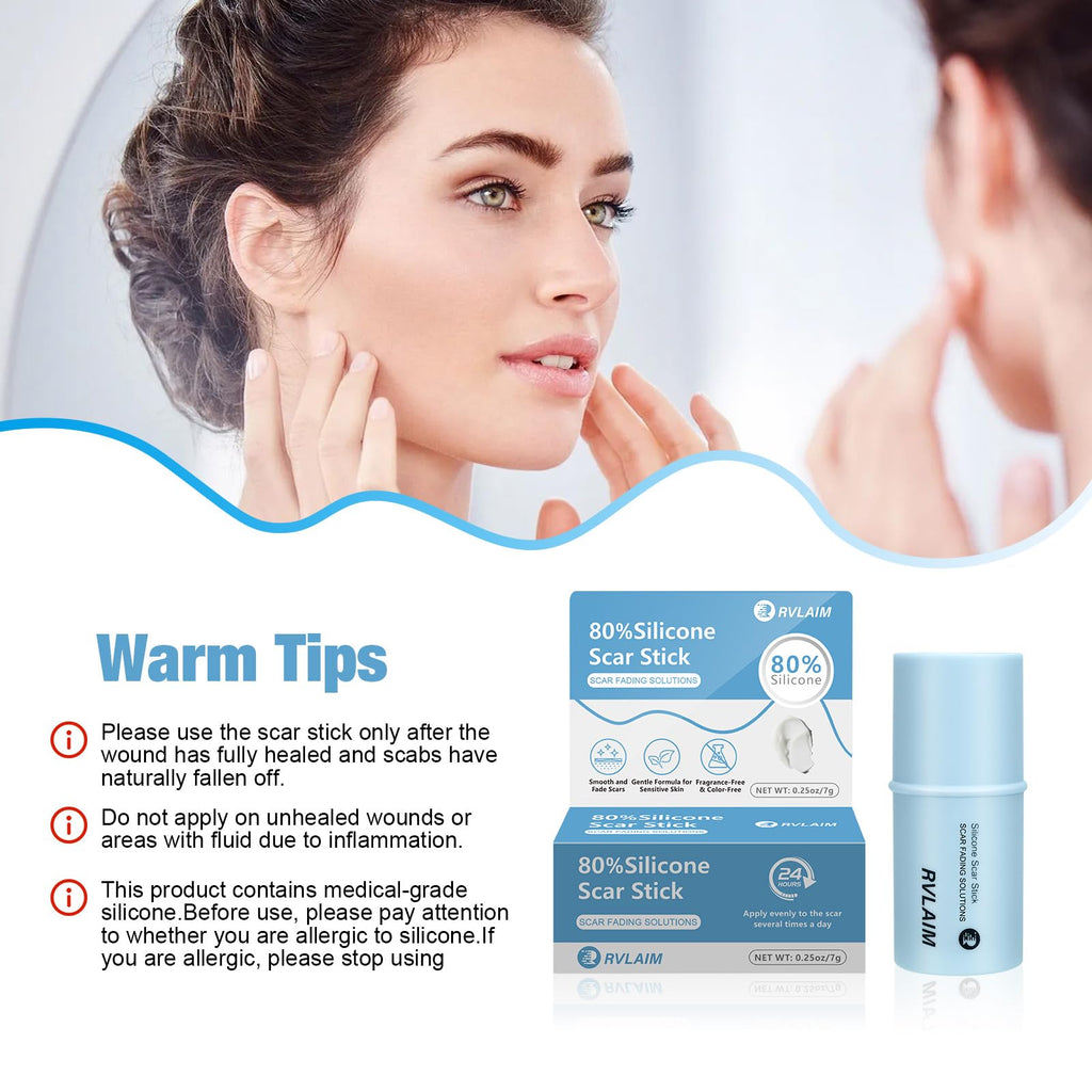 Rvlaim Silicone Scar Stick – 80% Medical-Grade Silicone, 7g for Face & Body
