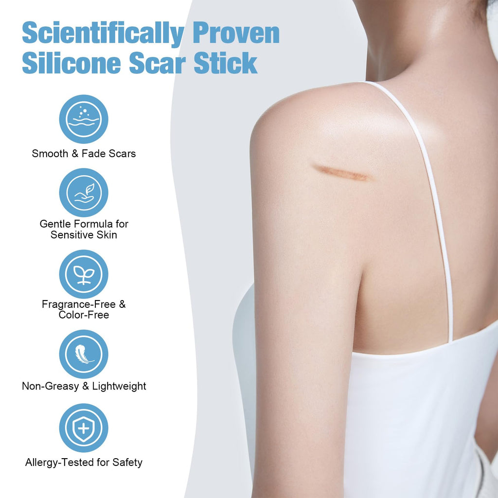 Rvlaim Silicone Scar Stick – 80% Medical-Grade Silicone, 7g for Face & Body