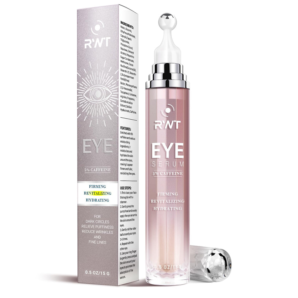 RWT 5% Caffeine Eye Serum & Under Eye Roller — 360° Eye Massage for Dark Circles