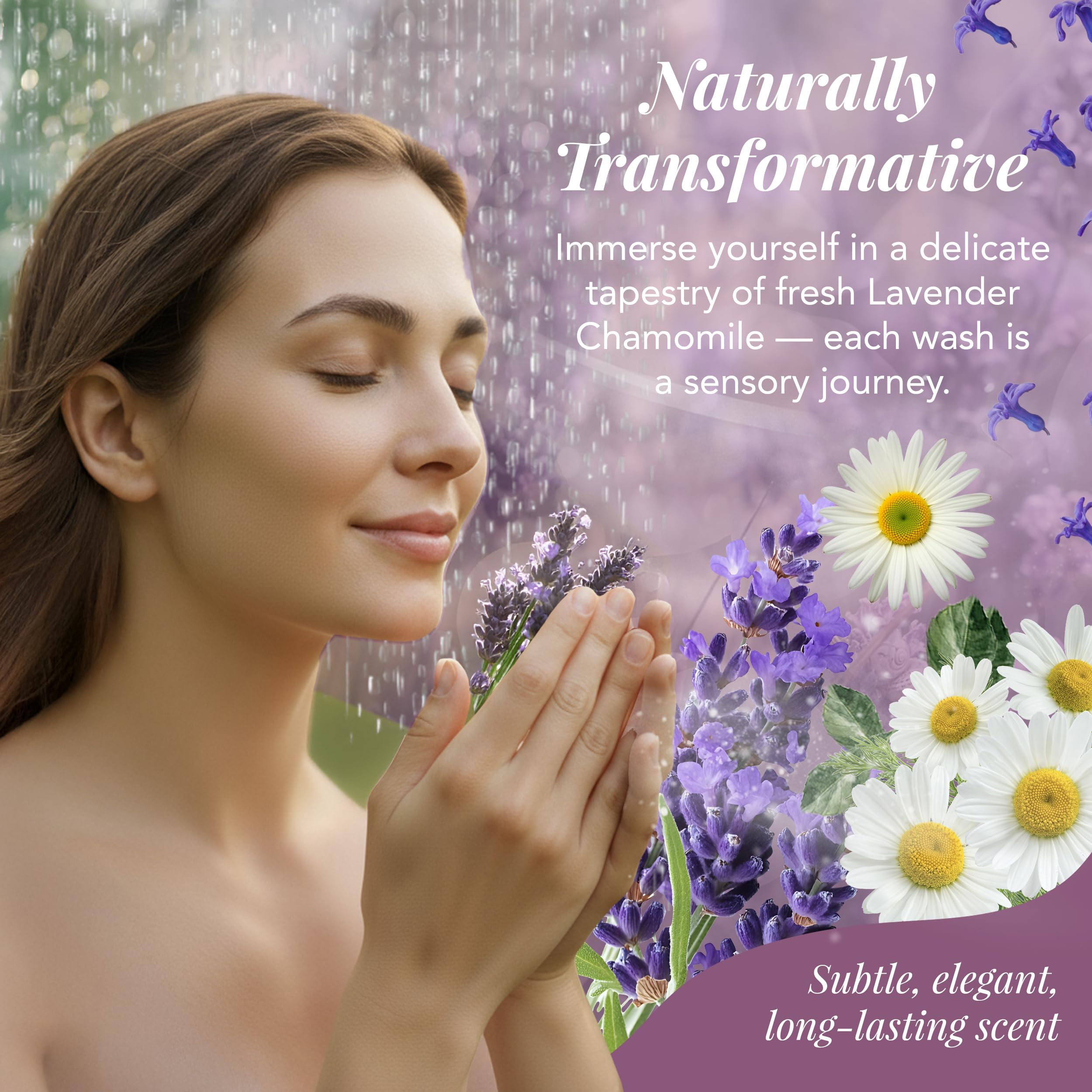 Saavy Naturals Moisturizing Body Wash for Sensitive Skin – Plant-Based, Lavender Chamomile, 2x8.5 oz