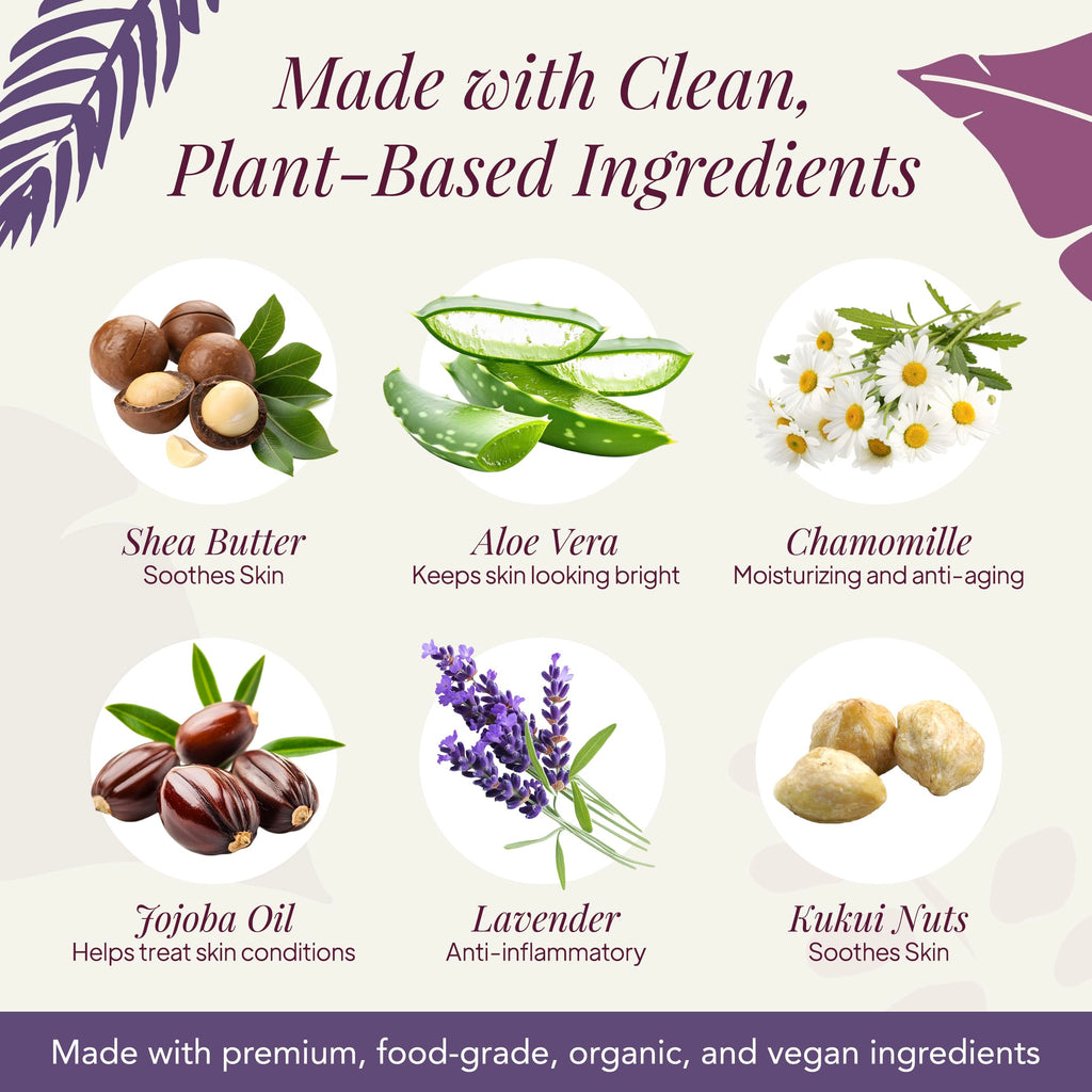 Saavy Naturals Hand Wash – Plant-Based Aloe Vera & Shea Butter, Lavender Chamomile, 12 fl oz (2-pack)