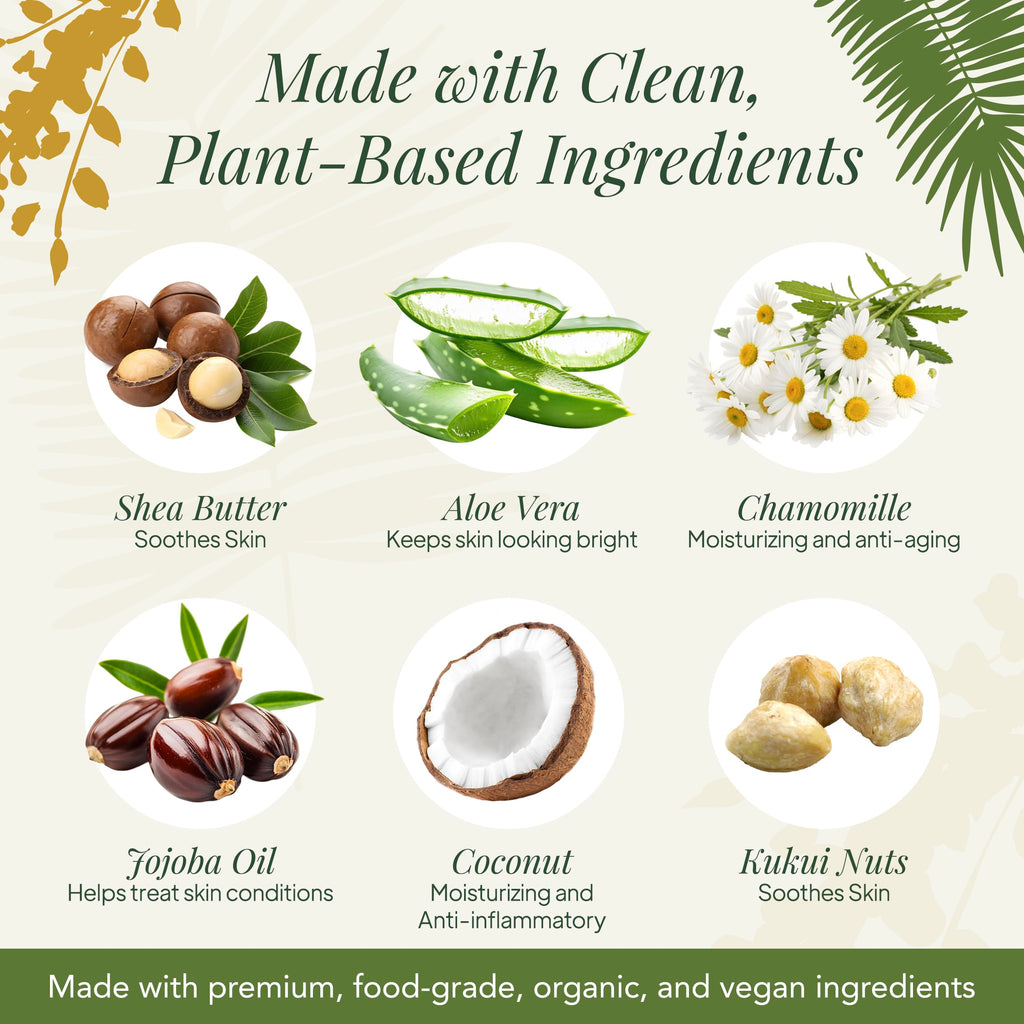 Saavy Naturals Moisturizing Body Wash for Sensitive Skin — Coconut Oil, Shea Butter & Aloe Vera | Paraben-Free, Cruelty-Free | Tropical Coconut | 8.5 fl oz, 2 pack