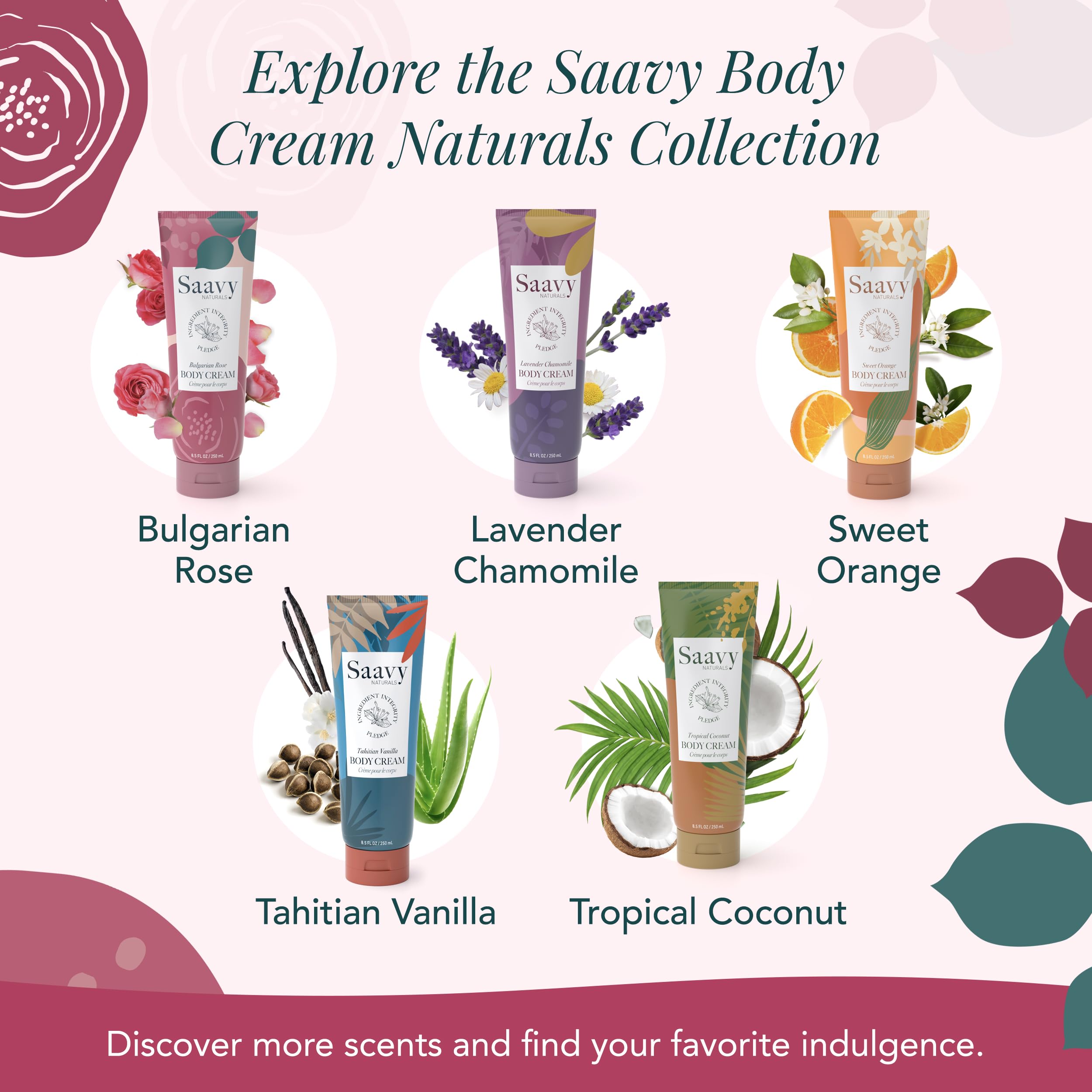 Saavy Naturals Deeply Hydrating Body Cream – Bulgarian Rose, 2 x 8.5 oz, Plant-Based & USA Made