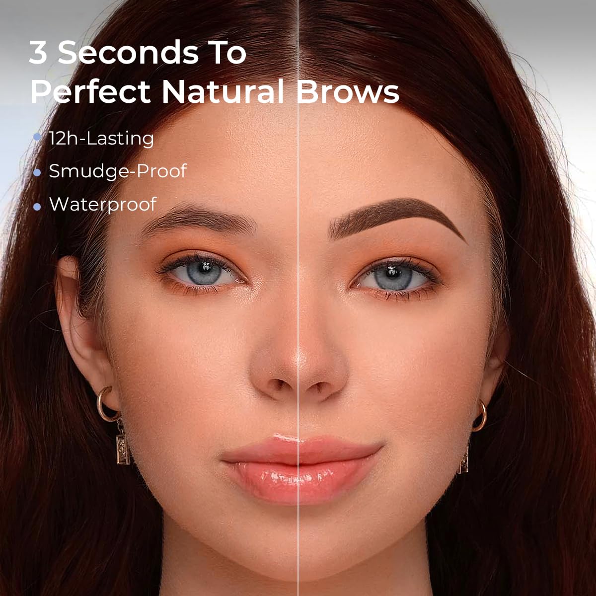 SACE LADY Eyebrow Stamp Kit – Natural-Looking Brows, Waterproof & Long-Lasting, 10 Reusable Stencils, 0.07 Oz #02 Dark Brown