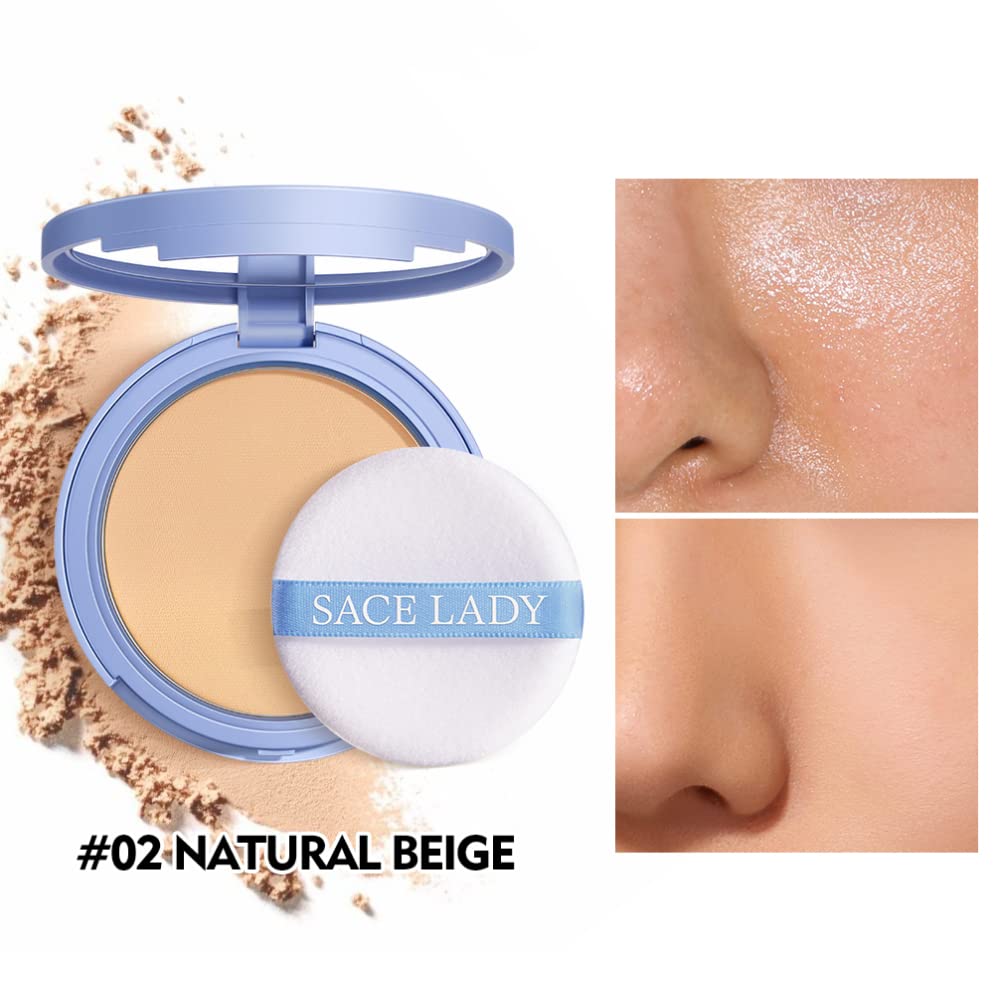 SACE LADY 2Pcs Face Makeup Set – Matte Foundation & Oil Control Powder | Waterproof, Long-Lasting Coverage