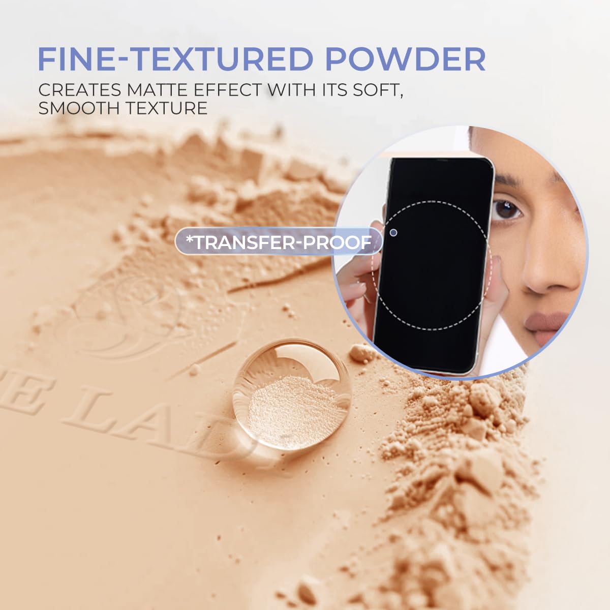 SACE LADY Face Powder Waterproof – Matte Setting Powder, Shine Control, 0.35oz (#03)