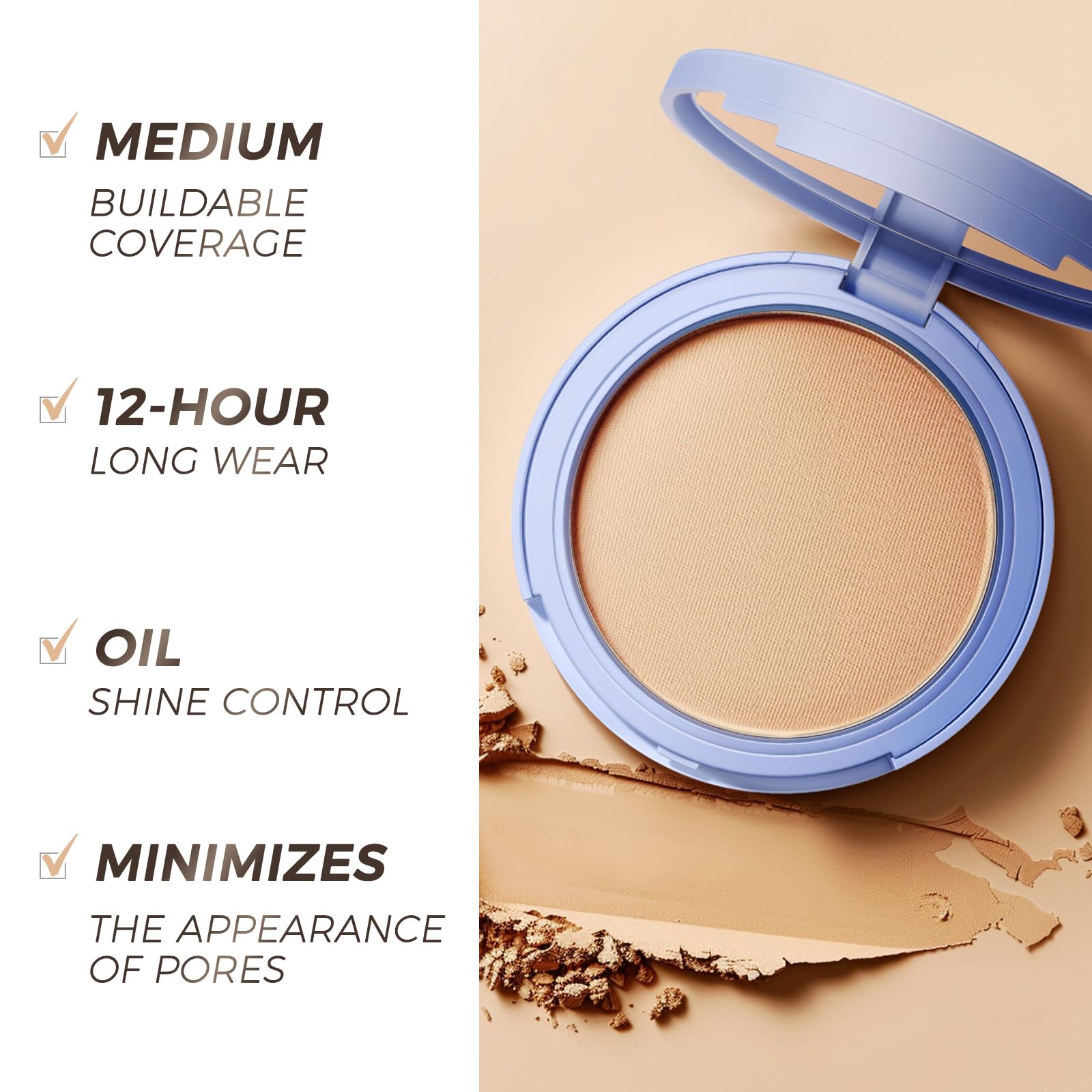 SACE LADY Face Powder – Waterproof Matte Setting Powder 0.35oz