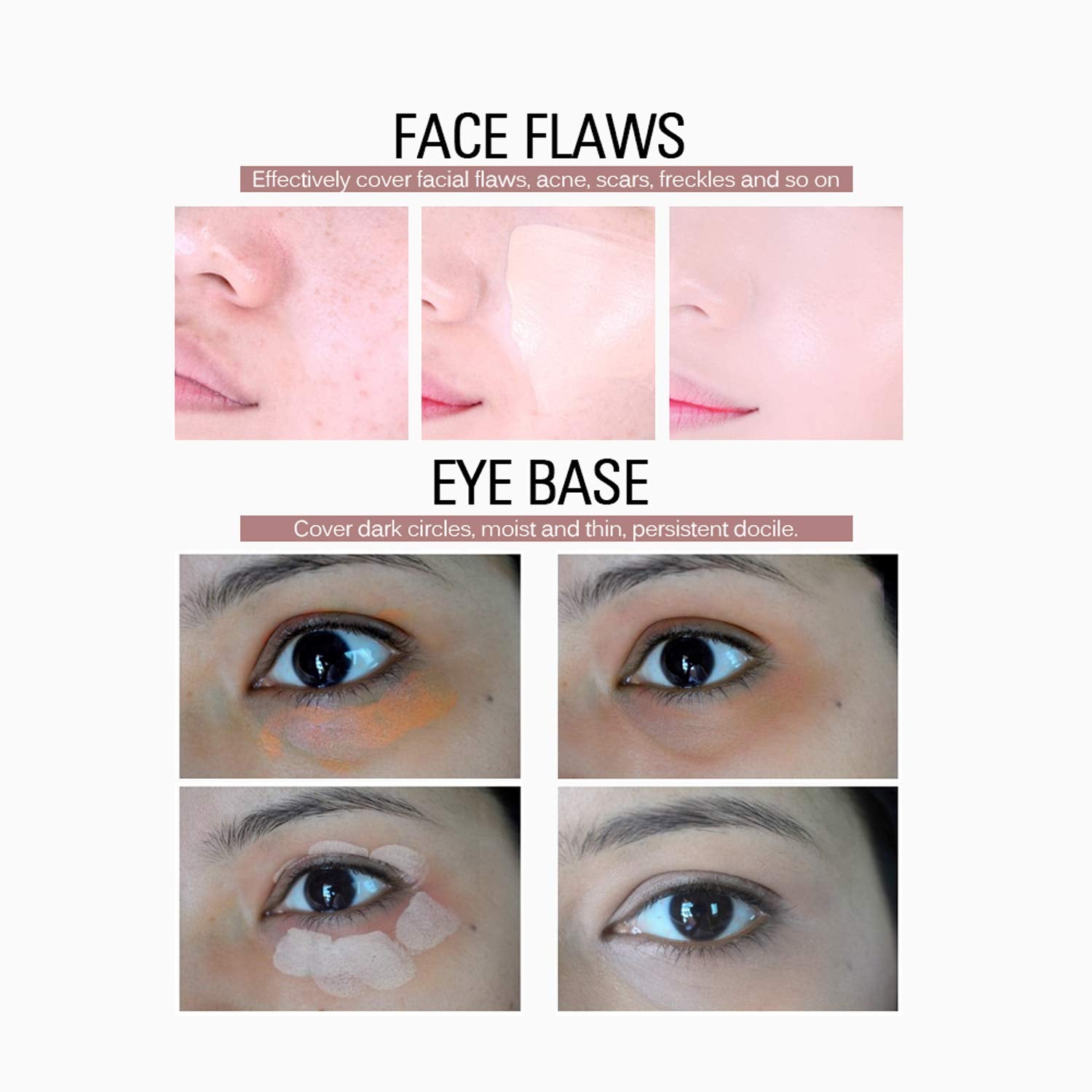 SACE LADY Waterproof Full-Coverage Concealer Kit with Primer Sponge | Matte Foundation for Face, Eyes & Acne Scars