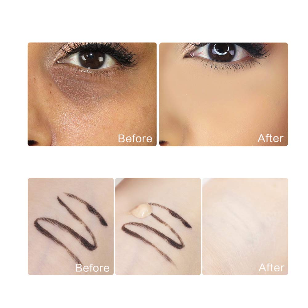 SACE LADY Waterproof Full Coverage Concealer Set with Primer Sponge – Matte Finish Corrector for Face, Eyes & Skin (0.2 Fl oz Natural)