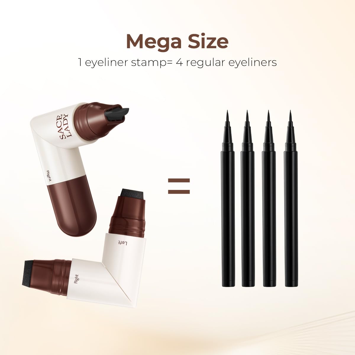 SACE LADY Dual-Ended Eyeliner Stamp – Perfect Winged Eyeliner, Waterproof & Smudge-Proof (01 Black)
