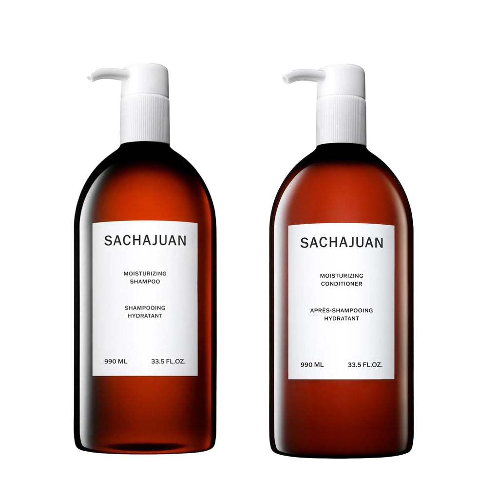 SACHAJUAN Moisturizing Shampoo & Conditioner Set | Ocean Silk Technology & Argan Oil (33.5 oz each)