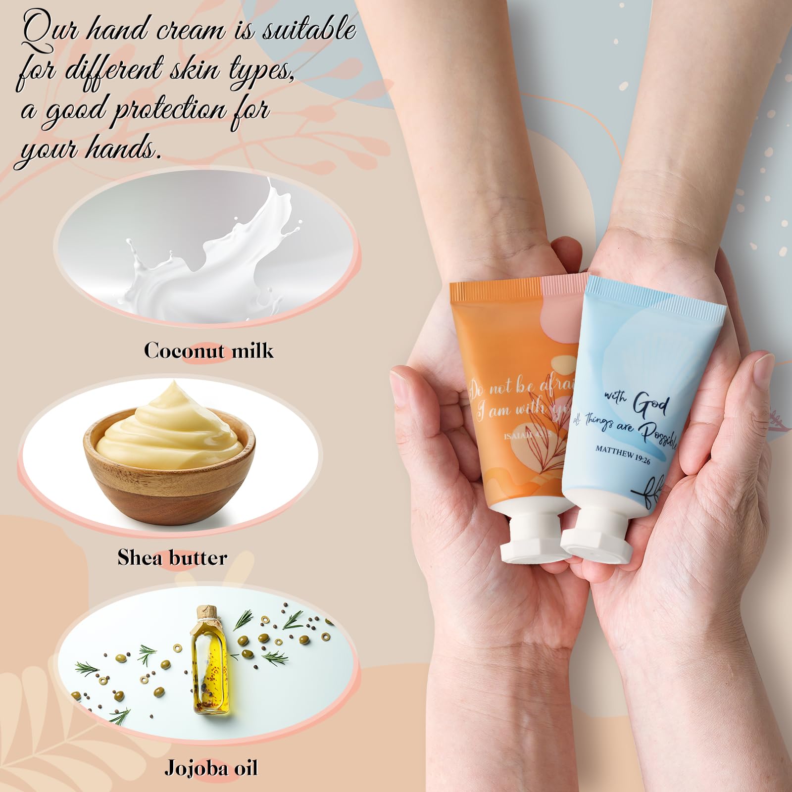 Sacubee 24-Piece Christian Hand Cream Gift Set – Bible Verse Travel Lotion