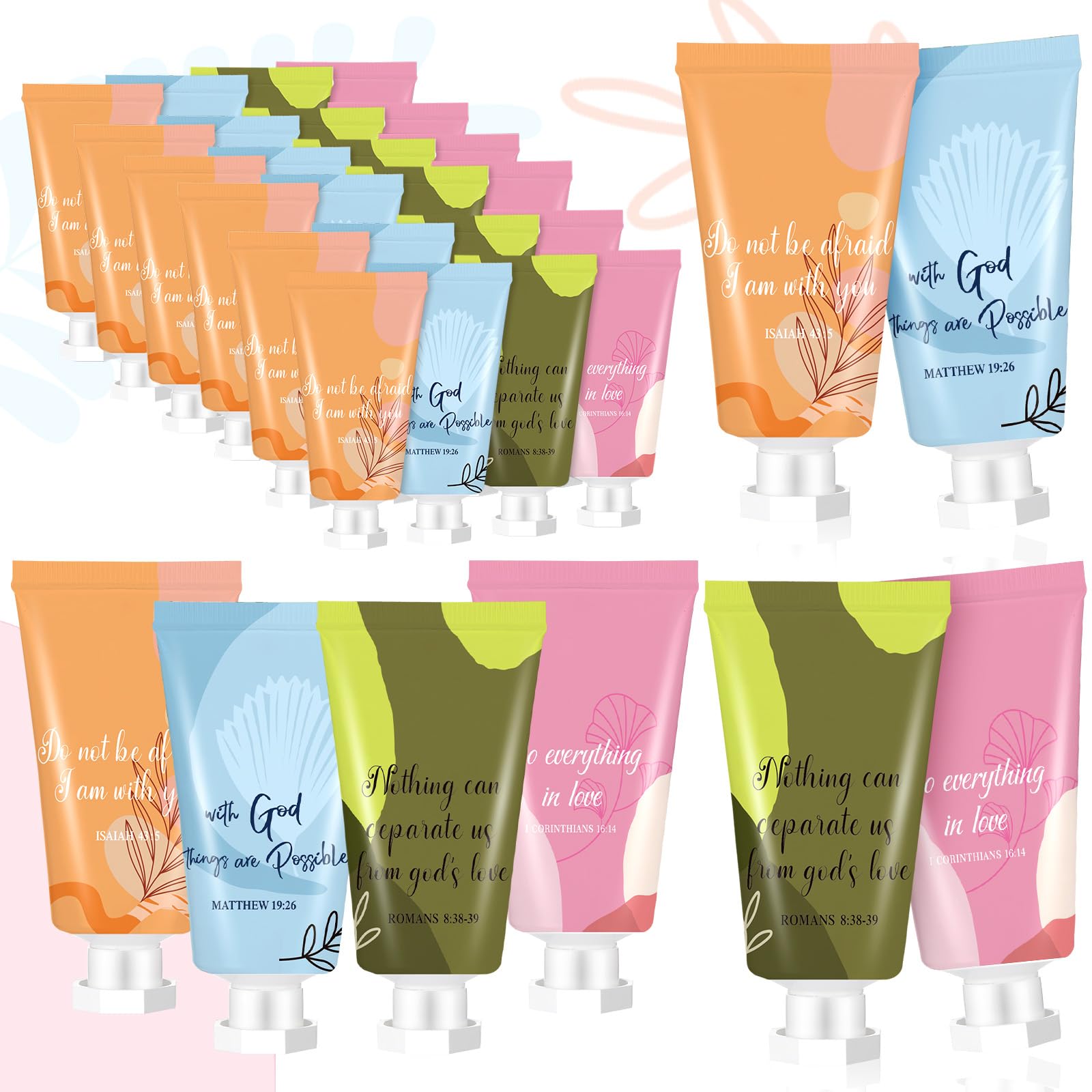 Sacubee 24-Piece Christian Hand Cream Gift Set – Bible Verse Travel Lotion
