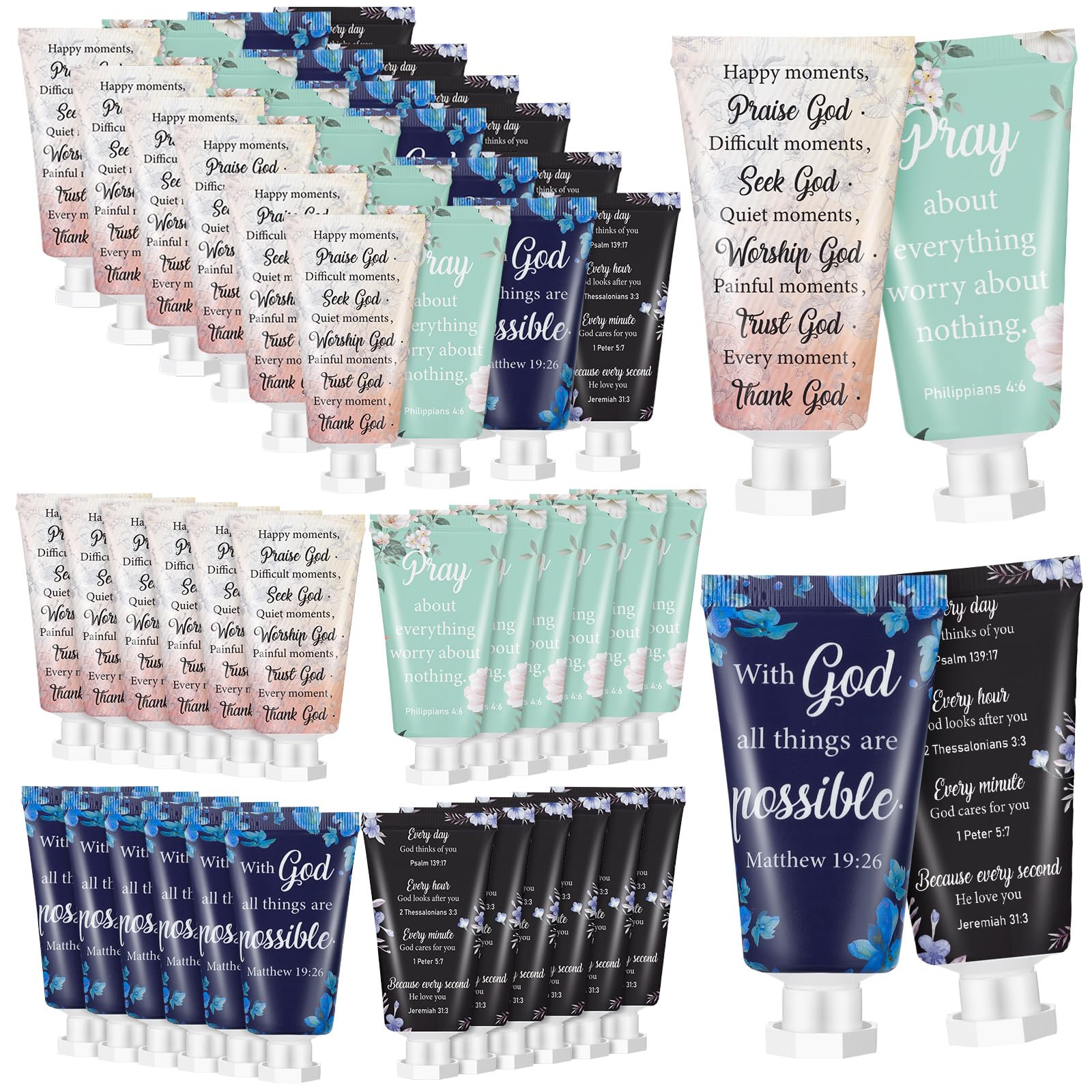 Sacubee 36-Piece Christian Hand Cream Bulk Gift Set – Bible Verse Lotion for Women