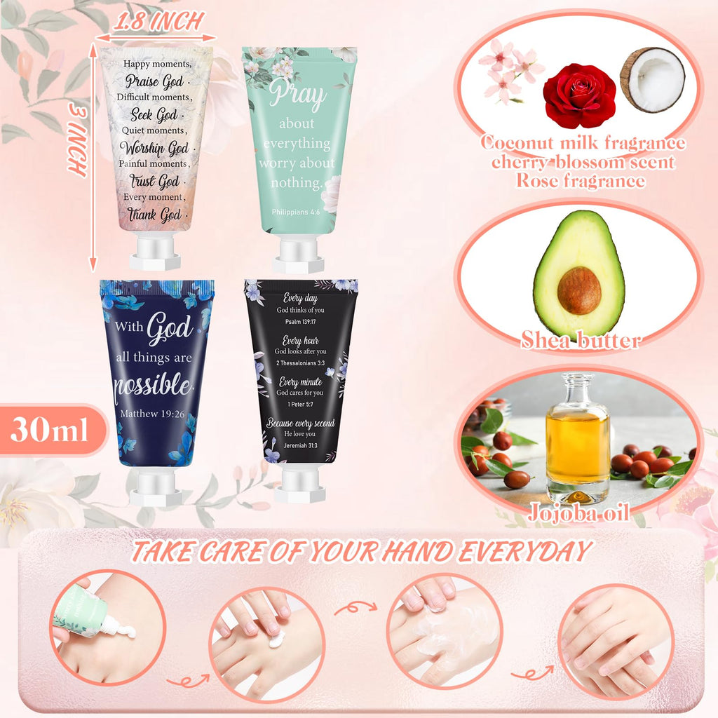 Sacubee 36-Piece Christian Hand Cream Bulk Gift Set – Bible Verse Lotion for Women