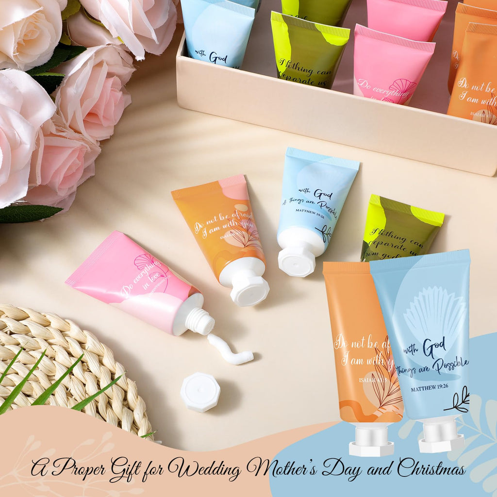 Sacubee 24-Piece Christian Hand Cream Gift Set – Bible Verse Travel Lotion
