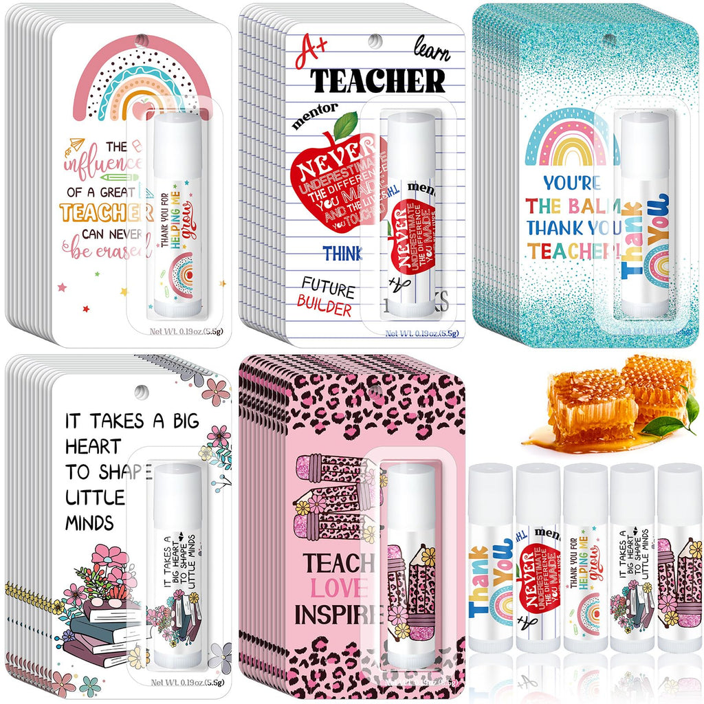 Sacubee 60-Pack Honey Lip Balm Gift Set for Teachers & Staff