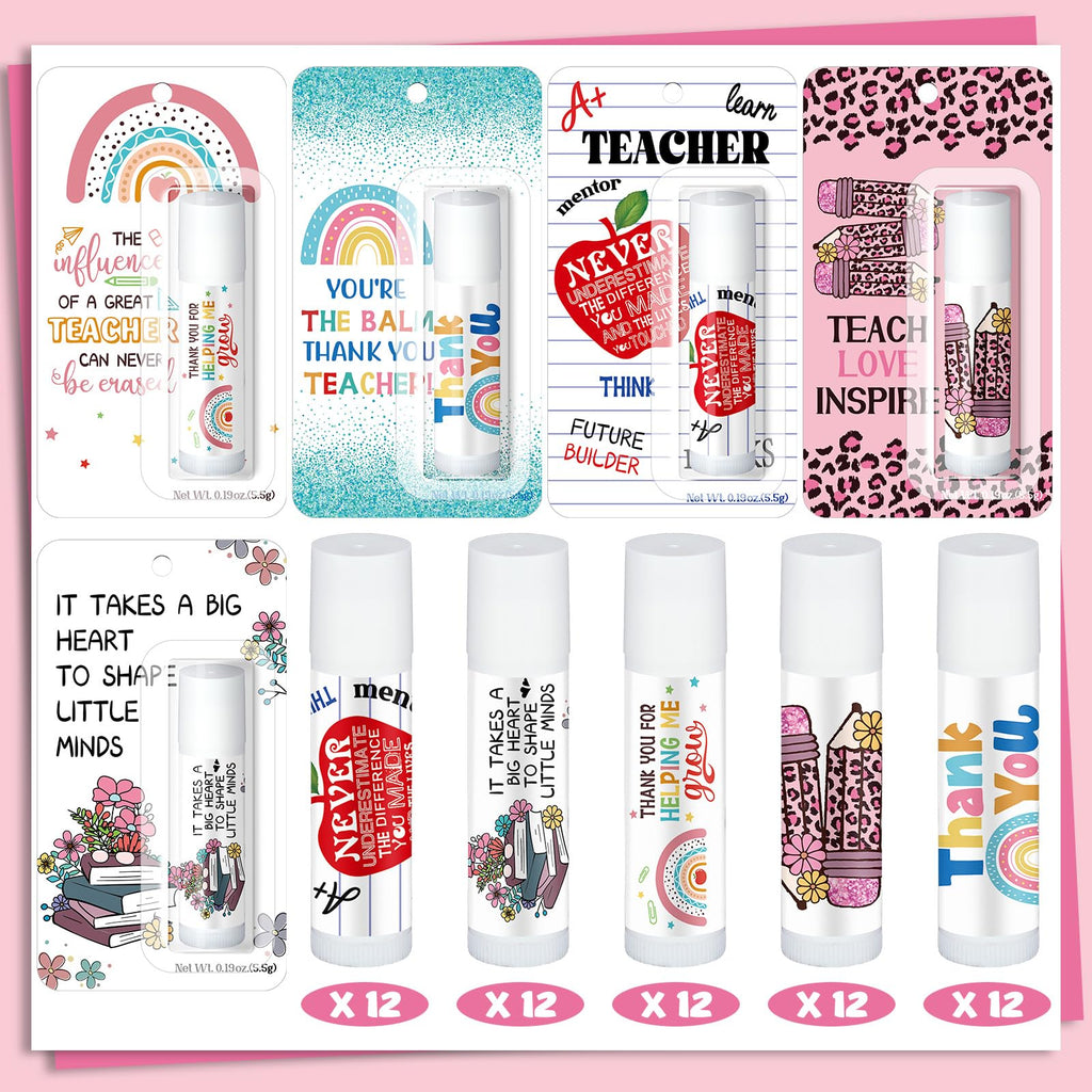 Sacubee 60-Pack Honey Lip Balm Gift Set for Teachers & Staff