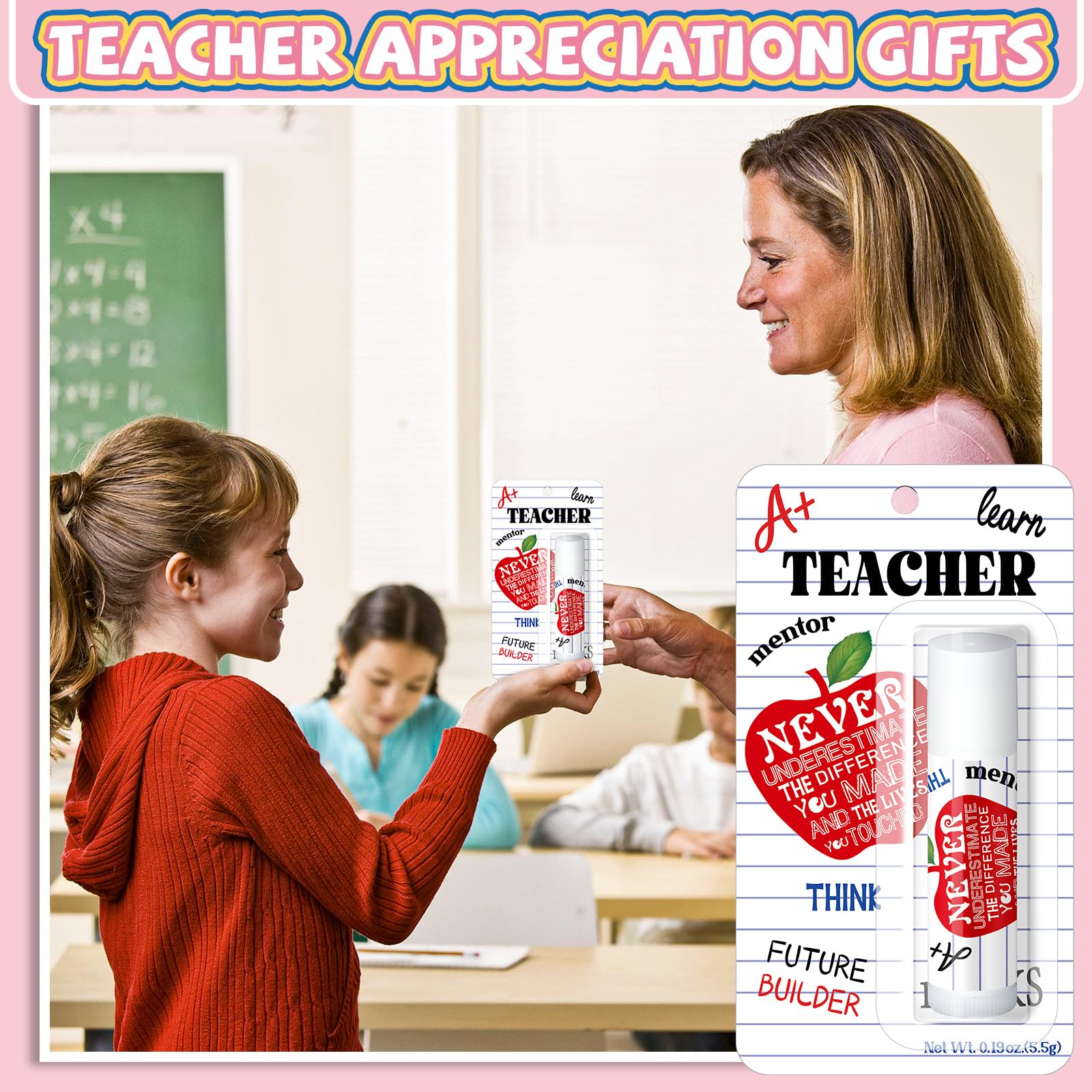 Sacubee 60-Pack Honey Lip Balm Gift Set for Teachers & Staff