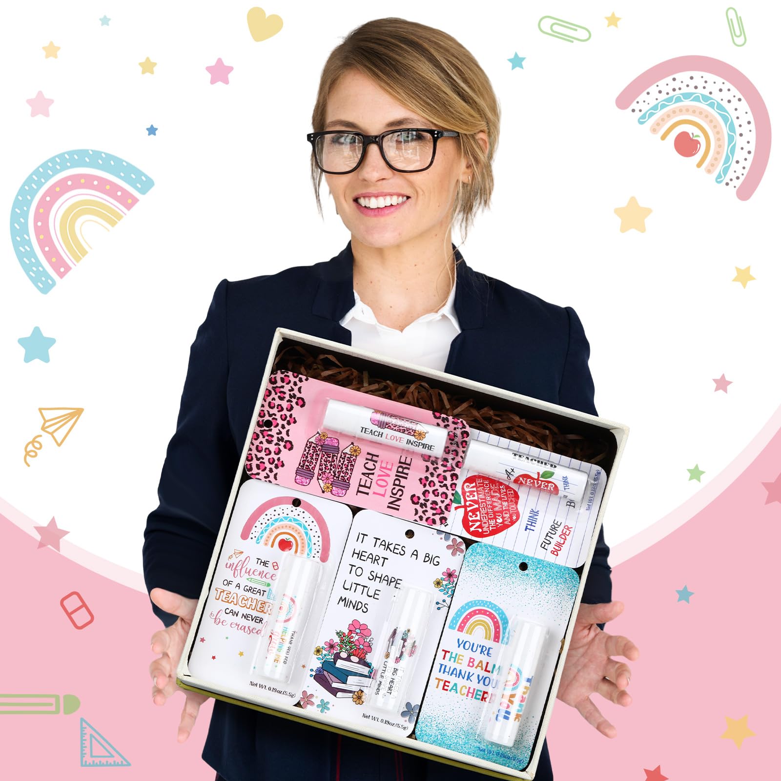 Sacubee 60-Pack Honey Lip Balm Gift Set for Teachers & Staff