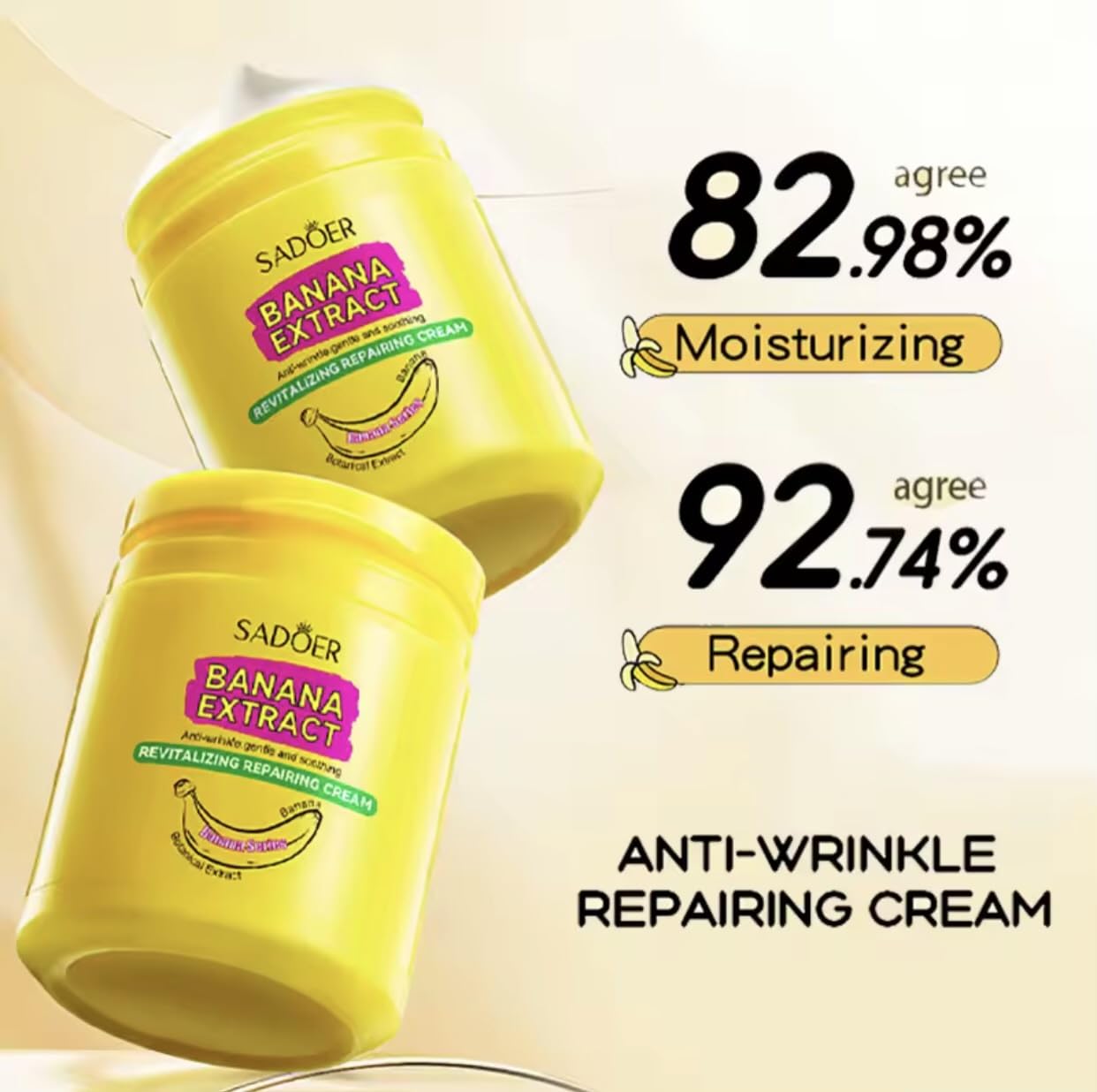 SADOER Banana Extract Anti-Wrinkle Revitalizing Cream – Deep Hydration & Repair