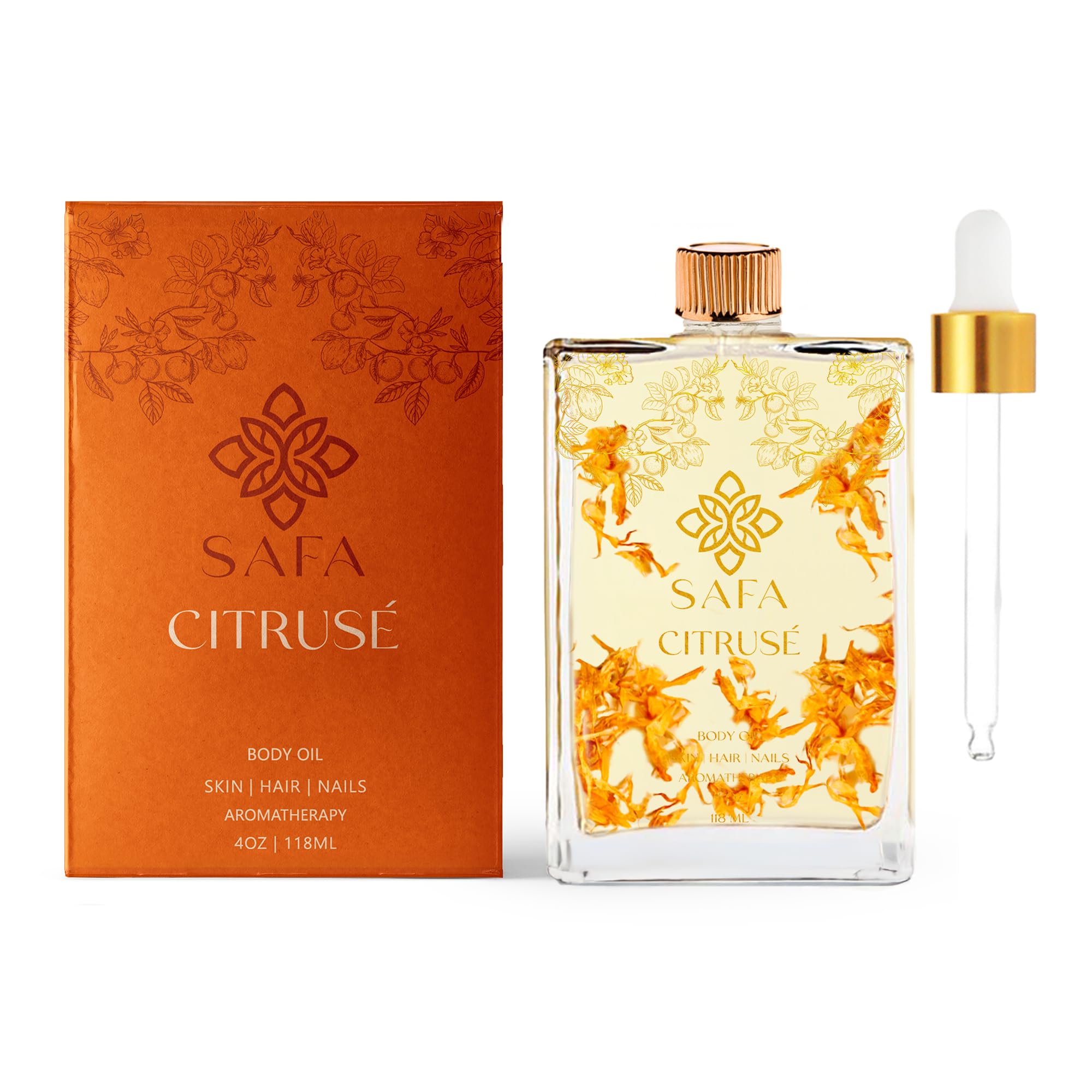 SAFA Citruse Oil – Vitamin C, E & A Body Oil for Skin, Hair & Nails | 4 Oz