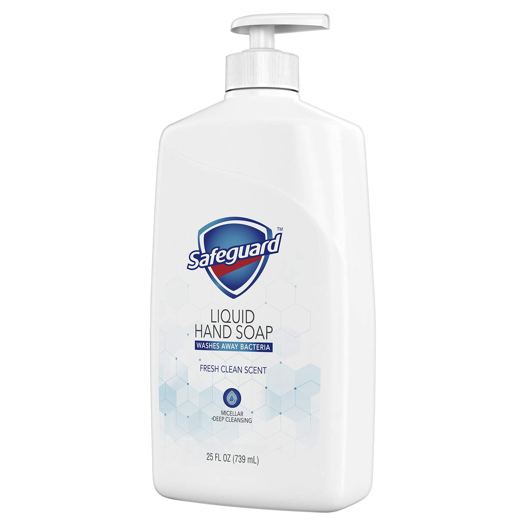 Safeguard Liquid Hand Soap with Micellar Deep Cleansing — Fresh Clean Scent, 25 oz Bottle (Pack of 1)