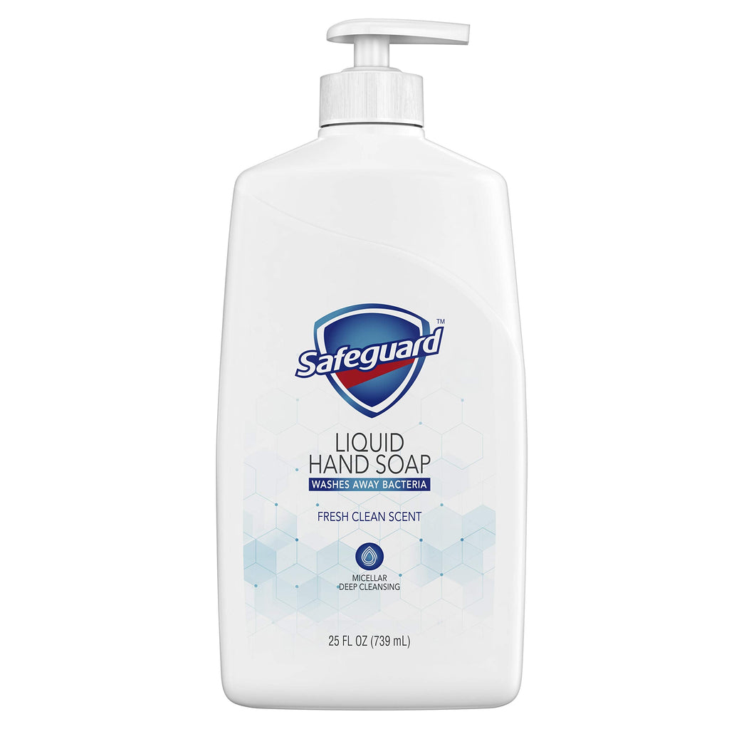 Safeguard Liquid Hand Soap with Micellar Deep Cleansing — Fresh Clean Scent, 25 oz Bottle (Pack of 1)
