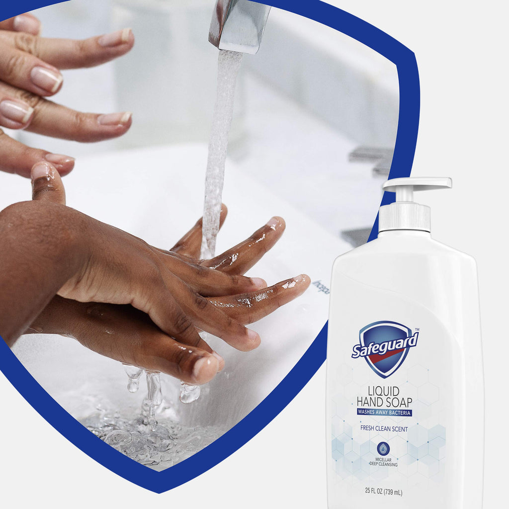 Safeguard Liquid Hand Soap with Micellar Deep Cleansing — Fresh Clean Scent, 25 oz Bottle (Pack of 1)