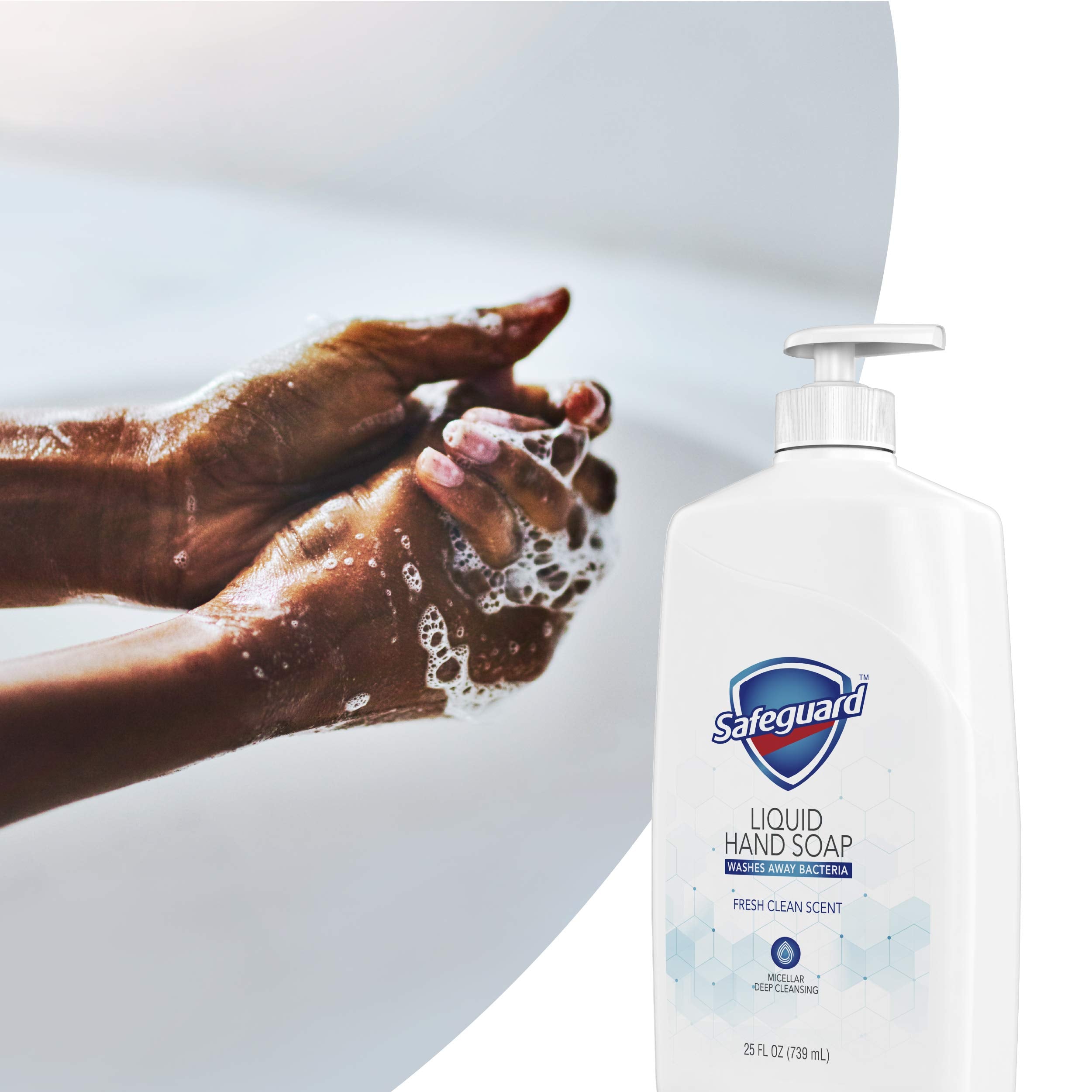 Safeguard Liquid Hand Soap with Micellar Deep Cleansing — Fresh Clean Scent, 25 oz Bottle (Pack of 1)