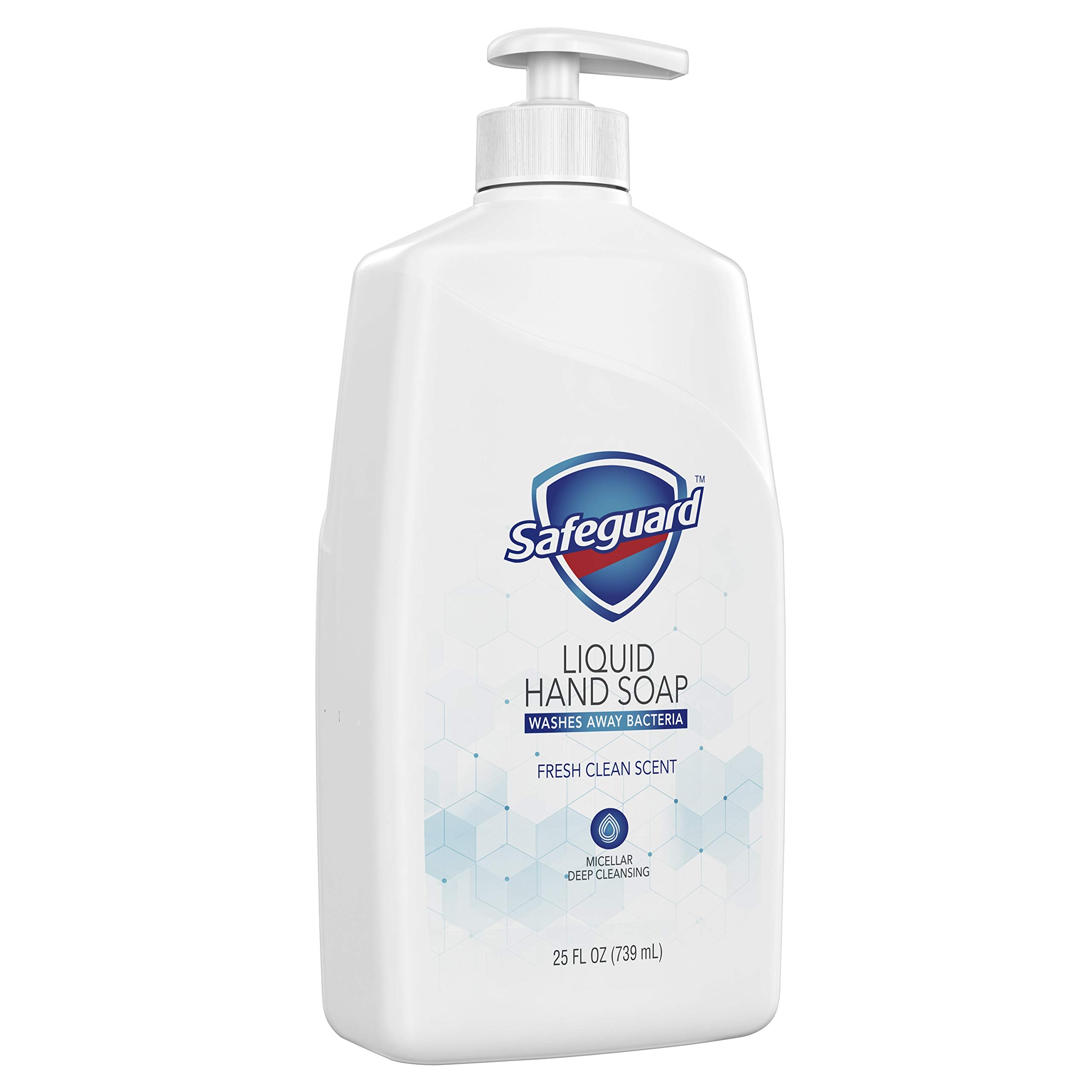 Safeguard Liquid Hand Soap with Micellar Deep Cleansing — Fresh Clean Scent, 25 oz Bottle (Pack of 1)
