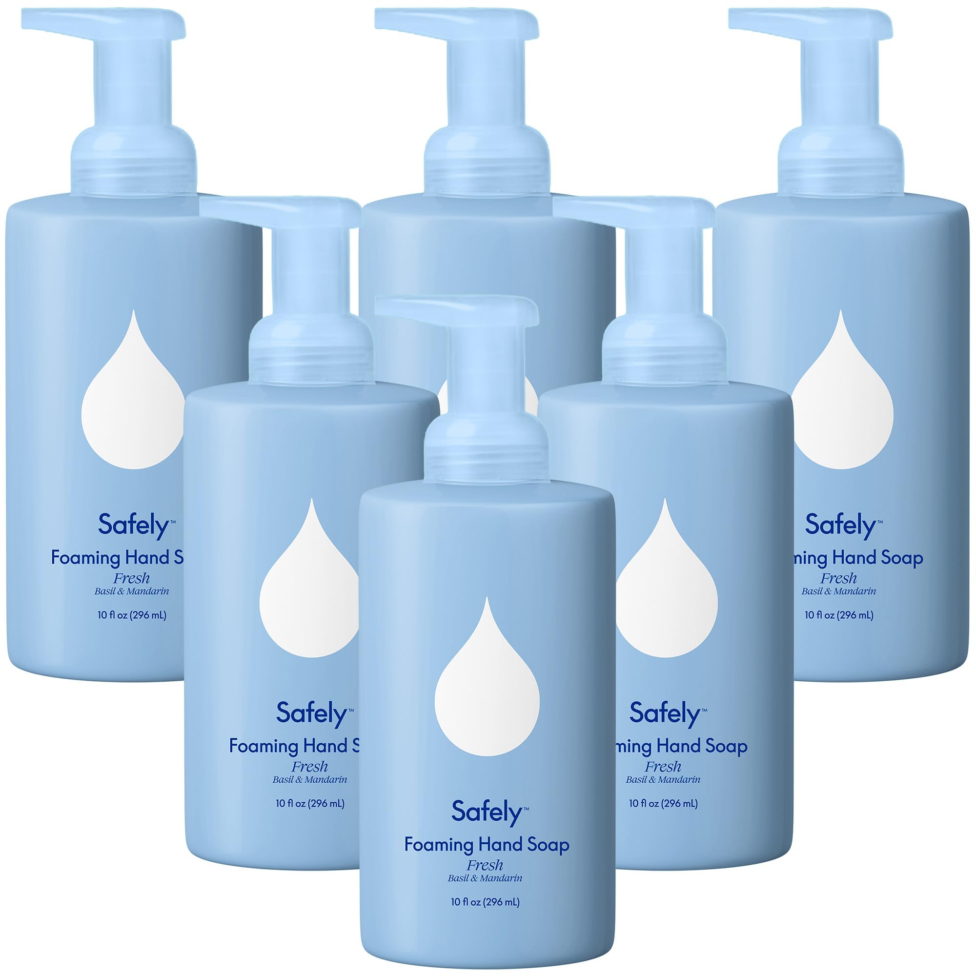 Safely Foaming Hand Soap – Fresh Citrus 6-Pack, Coconut Conditioning, 10 Fl Oz Each