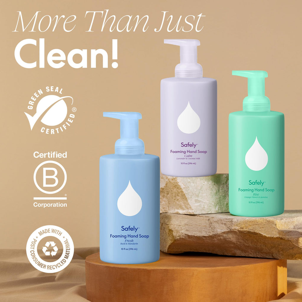 Safely Foaming Hand Soap – Fresh Citrus 6-Pack, Coconut Conditioning, 10 Fl Oz Each