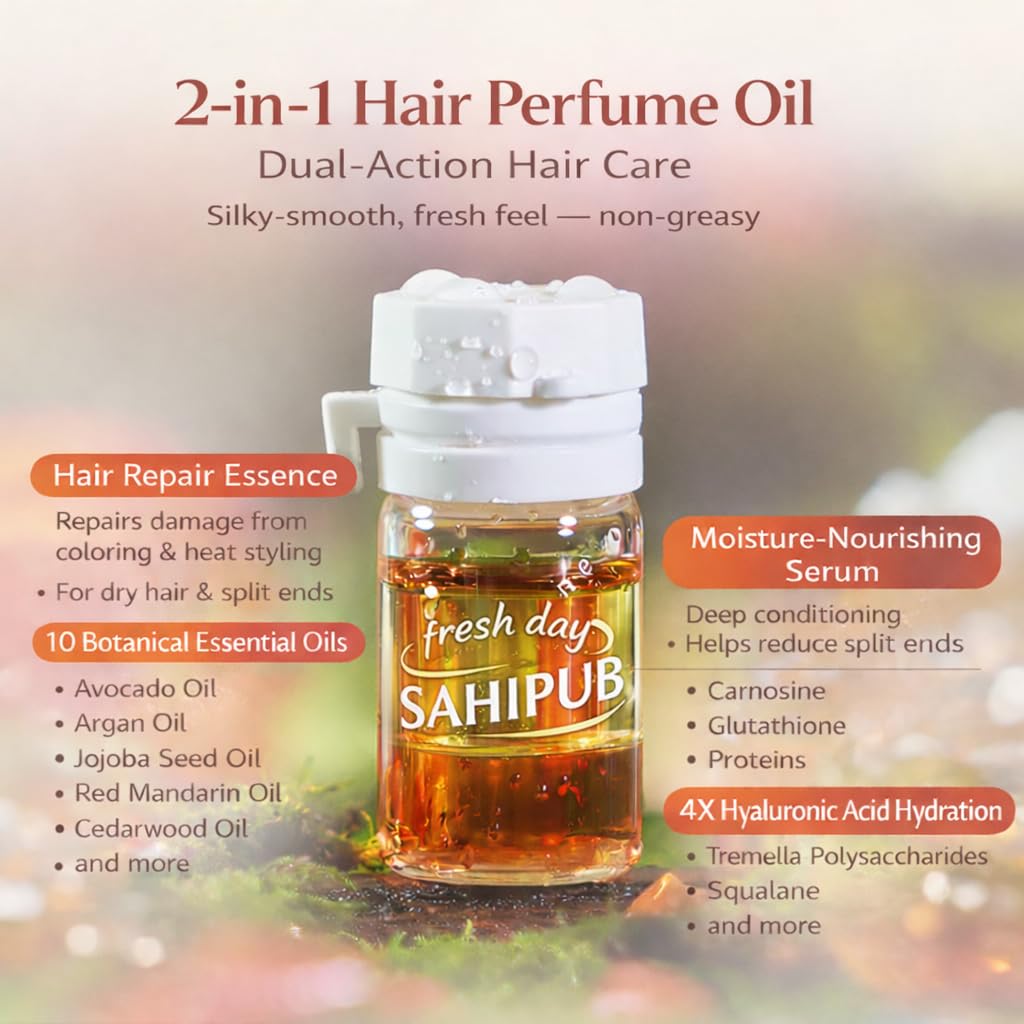 SAHIPUB Hair Perfume Oil 2-in-1 Leave-In Treatment | Argan & Avocado Oils
