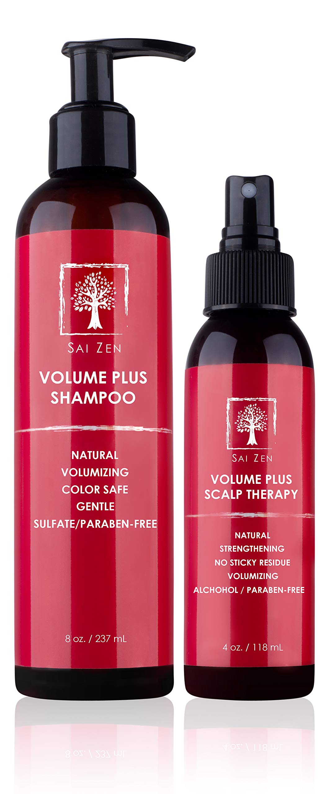 Sai Zen Volume Plus Set | Volumizing Shampoo + Scalp Therapy Spray – Made in USA
