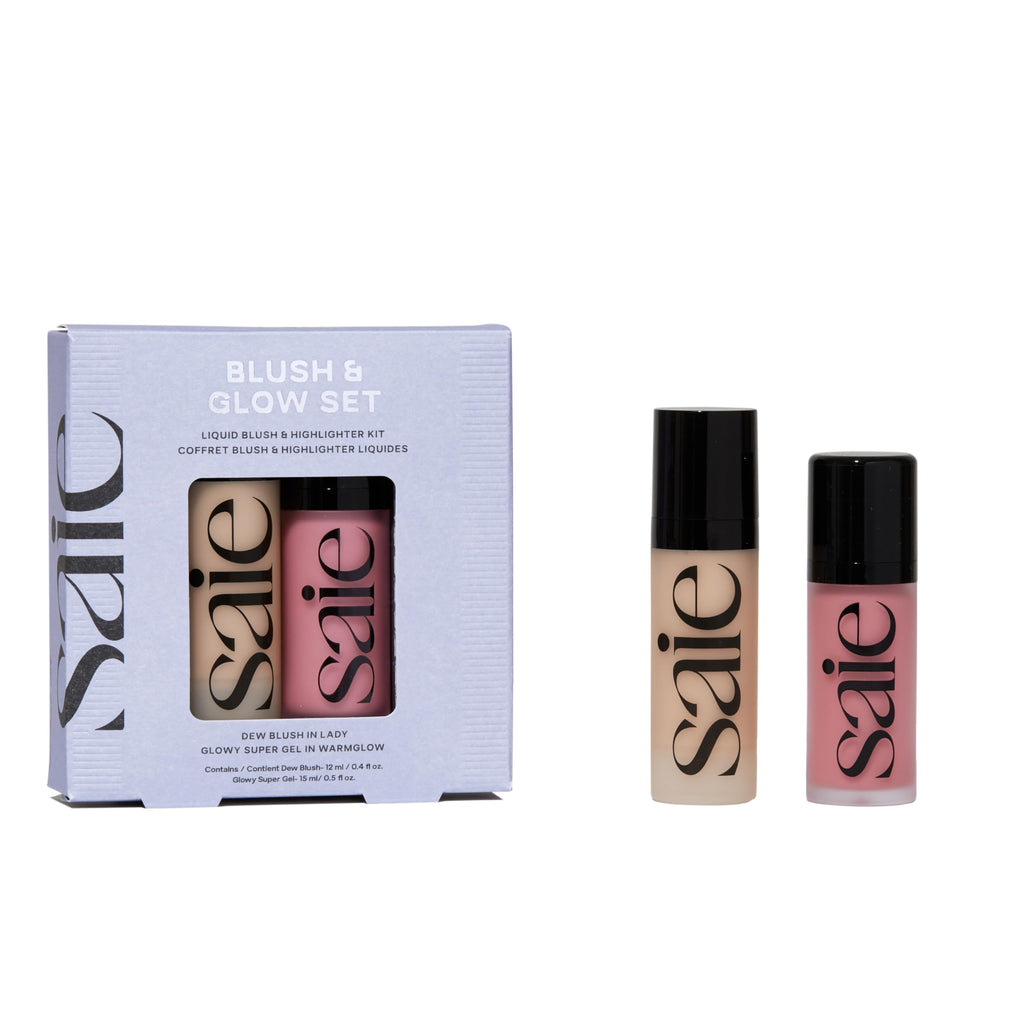 Saie Blush & Glow Gift Set: Dew Blush Lady & Glowy Super Gel Warmglow