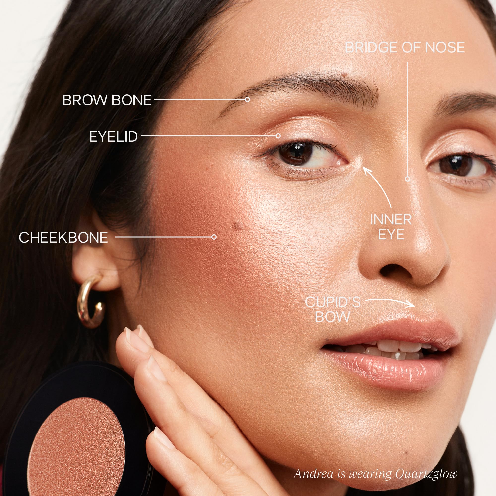 Saie Glow Sculpt: Refillable Cream Blush & Highlighter in Quartzglow