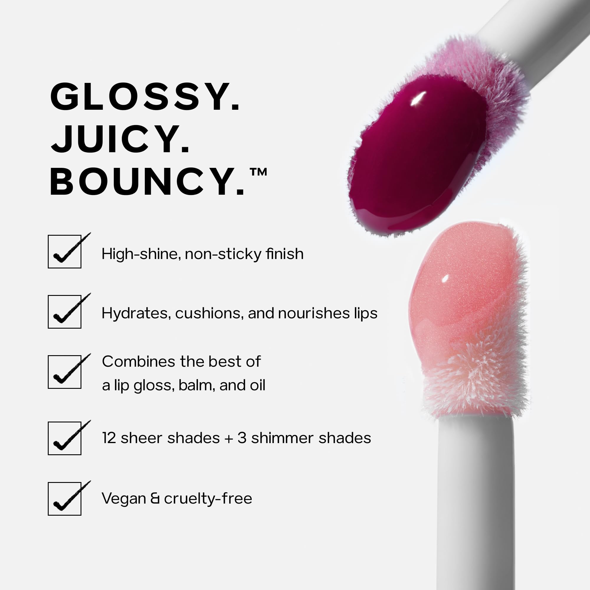 Saie Glossybounce Duo – Hydrating Tinted Lip Oil & Lip Gloss Set (Bounce & Disco)