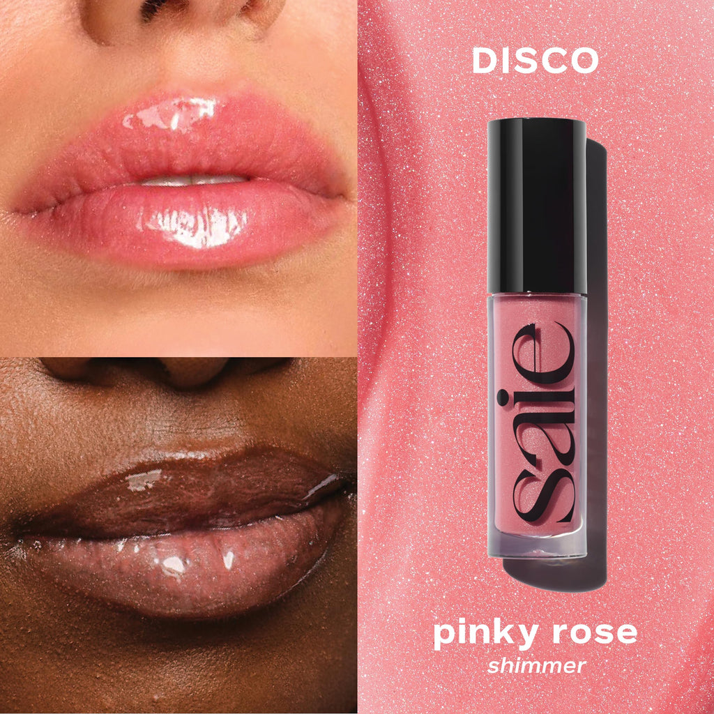 Saie Glossybounce Lip Gloss-Oil Hybrid – Hydration & Shine (Disco)