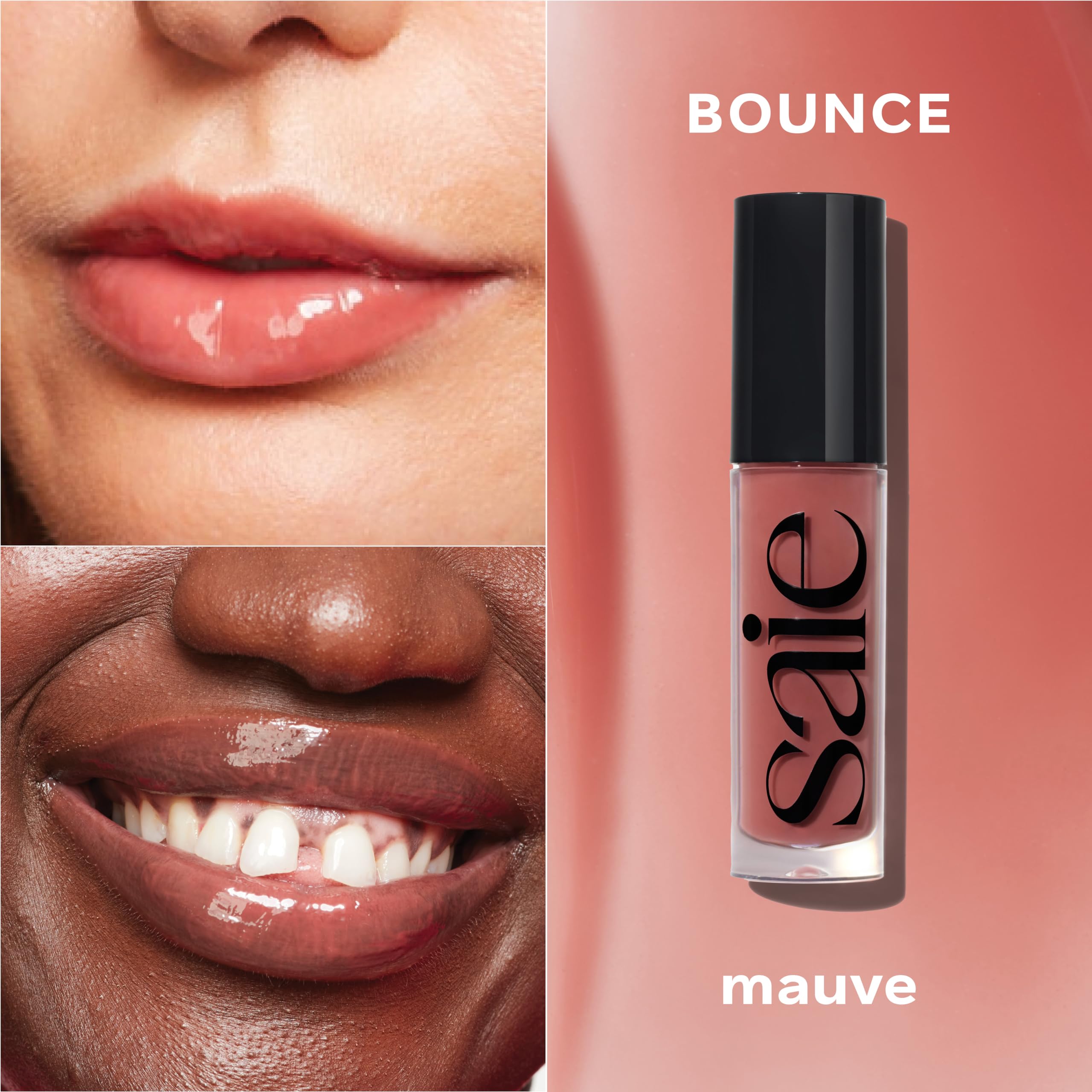 Saie GlossyBounce Lip Gloss-Oil Hybrid – Hydrating, Non-Sticky Shine