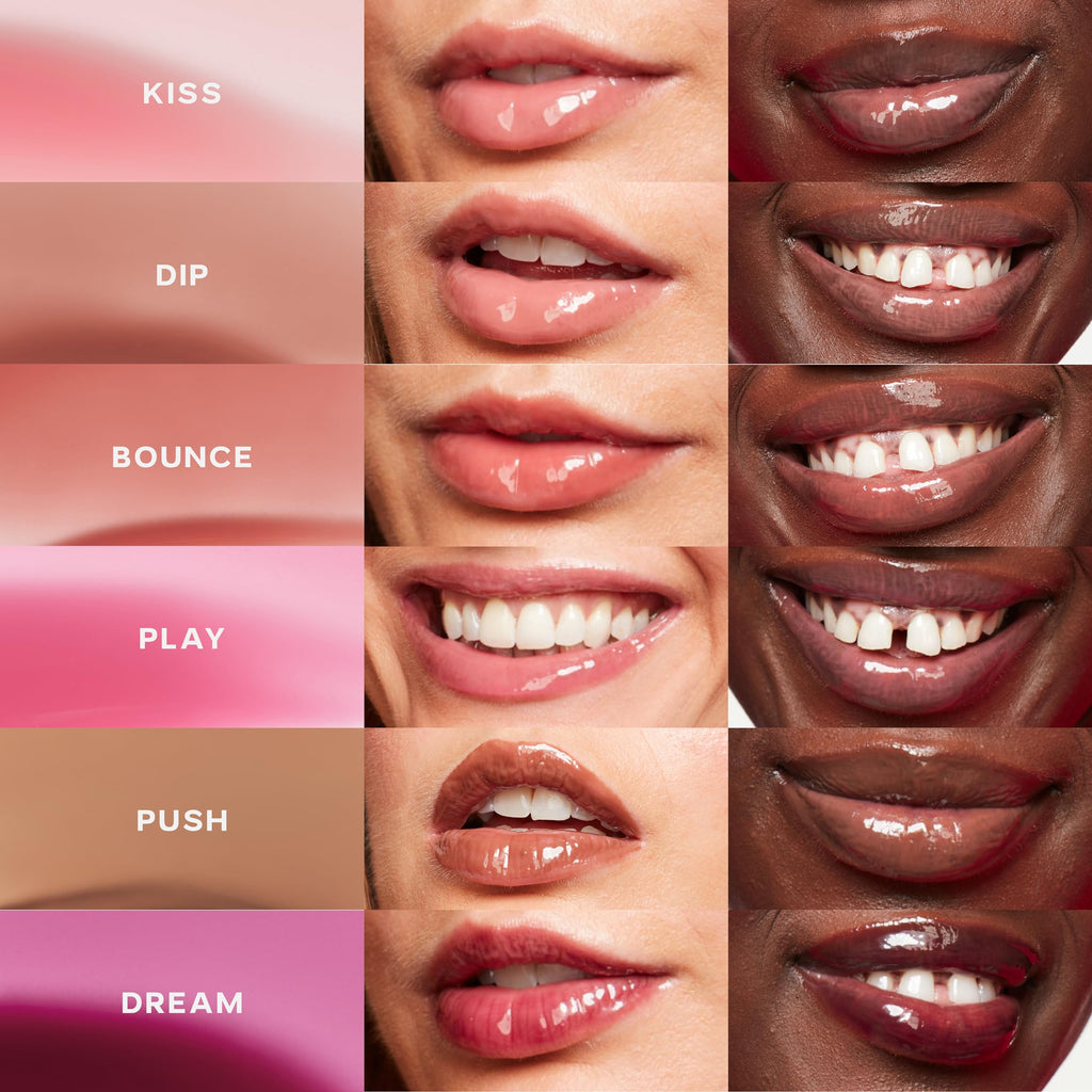 Saie Glossybounce: Hydrating Lip Gloss & Lip Oil Hybrid with Hyaluronic Acid & Jojoba – Non-Sticky, Ultra-Shiny (.17 oz)