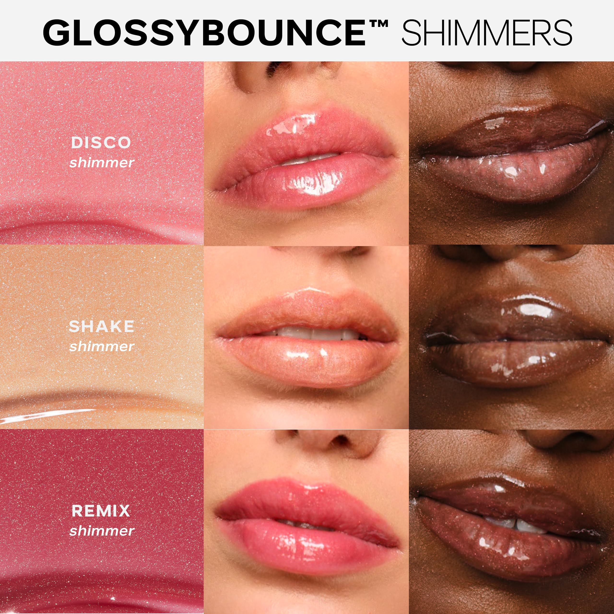 Saie Glossybounce Lip Gloss-Oil Hybrid with Hyaluronic Acid & Jojoba Oil | Non-Sticky, Ultra-Shiny Lips